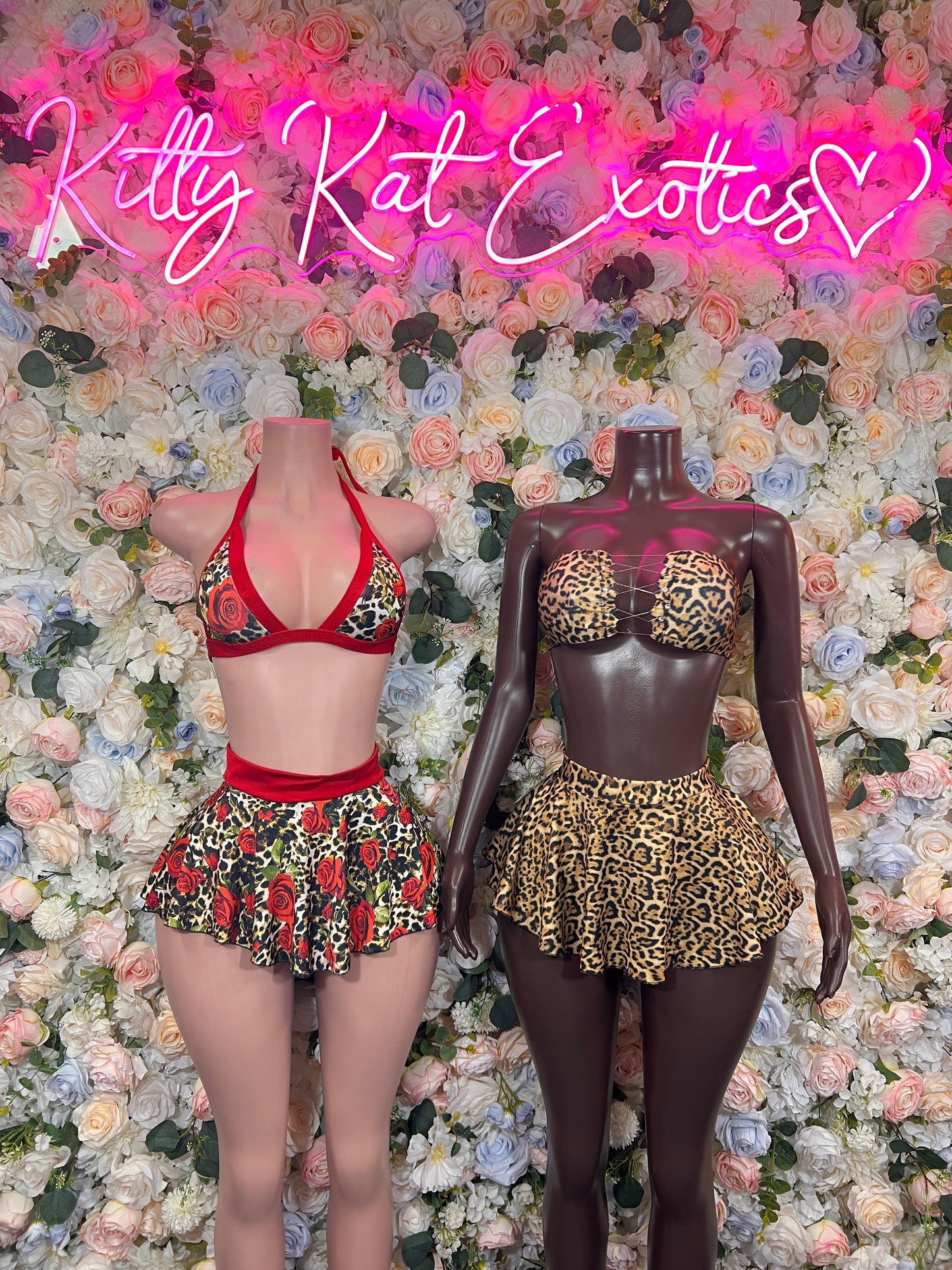 Cheetah Print Two Piece Skirt Rave Wear