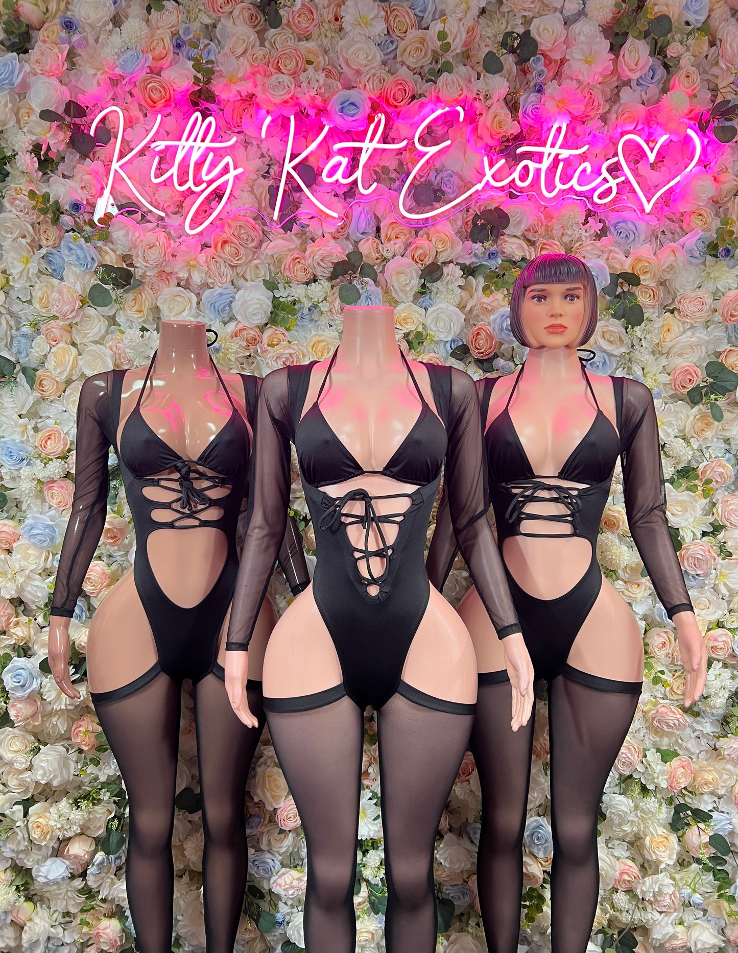 Bottlegirl Black Bodysuit - One Piece Bartender Outfit, EDM Dancewear, Party Clubwear