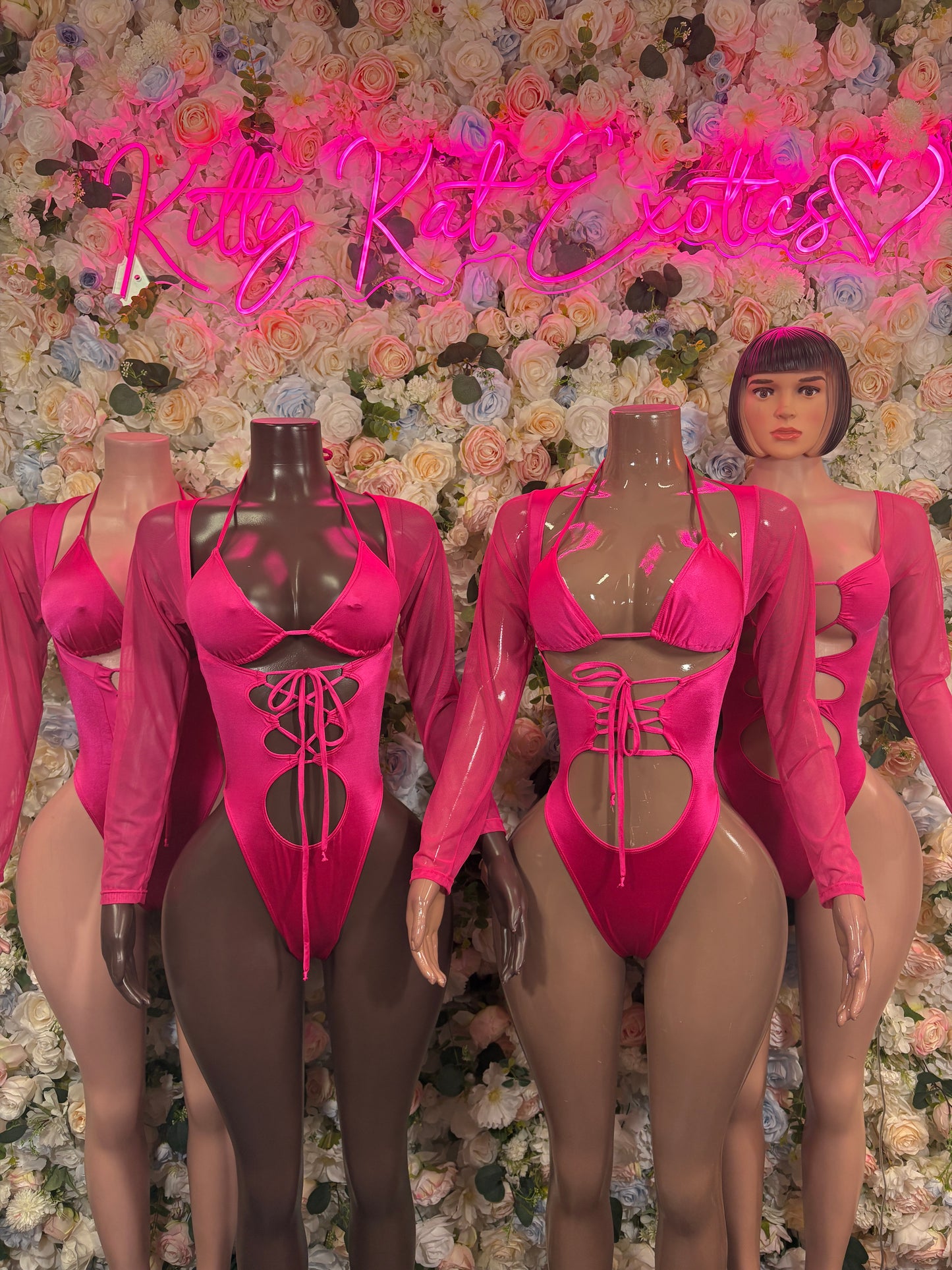 Pink Bottlegirl Bodysuit | Lace-Up Festival Rave Outfit Clubwear One Piece