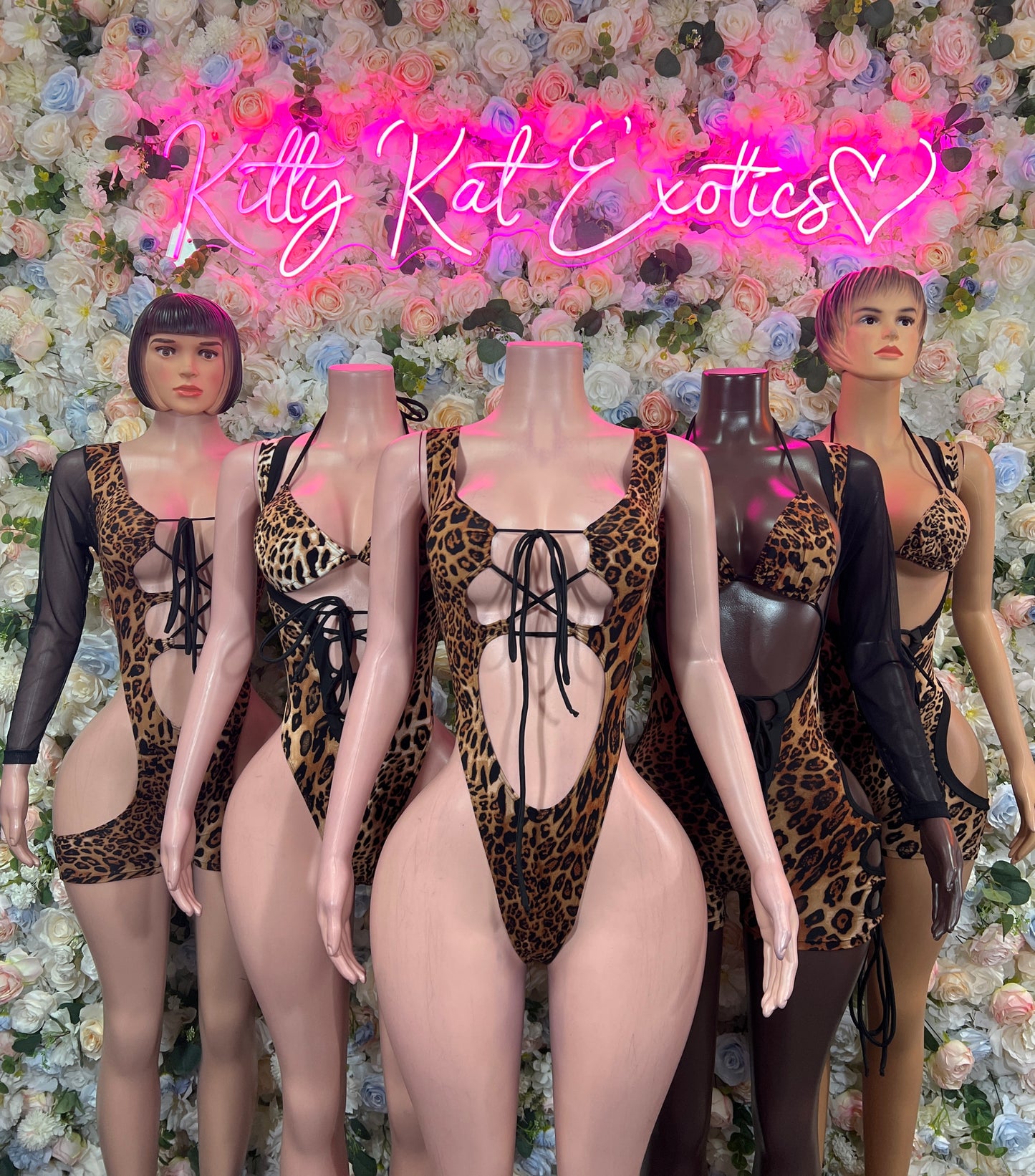 Leopard Print Bottlegirl Bodysuit - One Piece Bartender Outfit, EDM Dancewear, Party Clubwear
