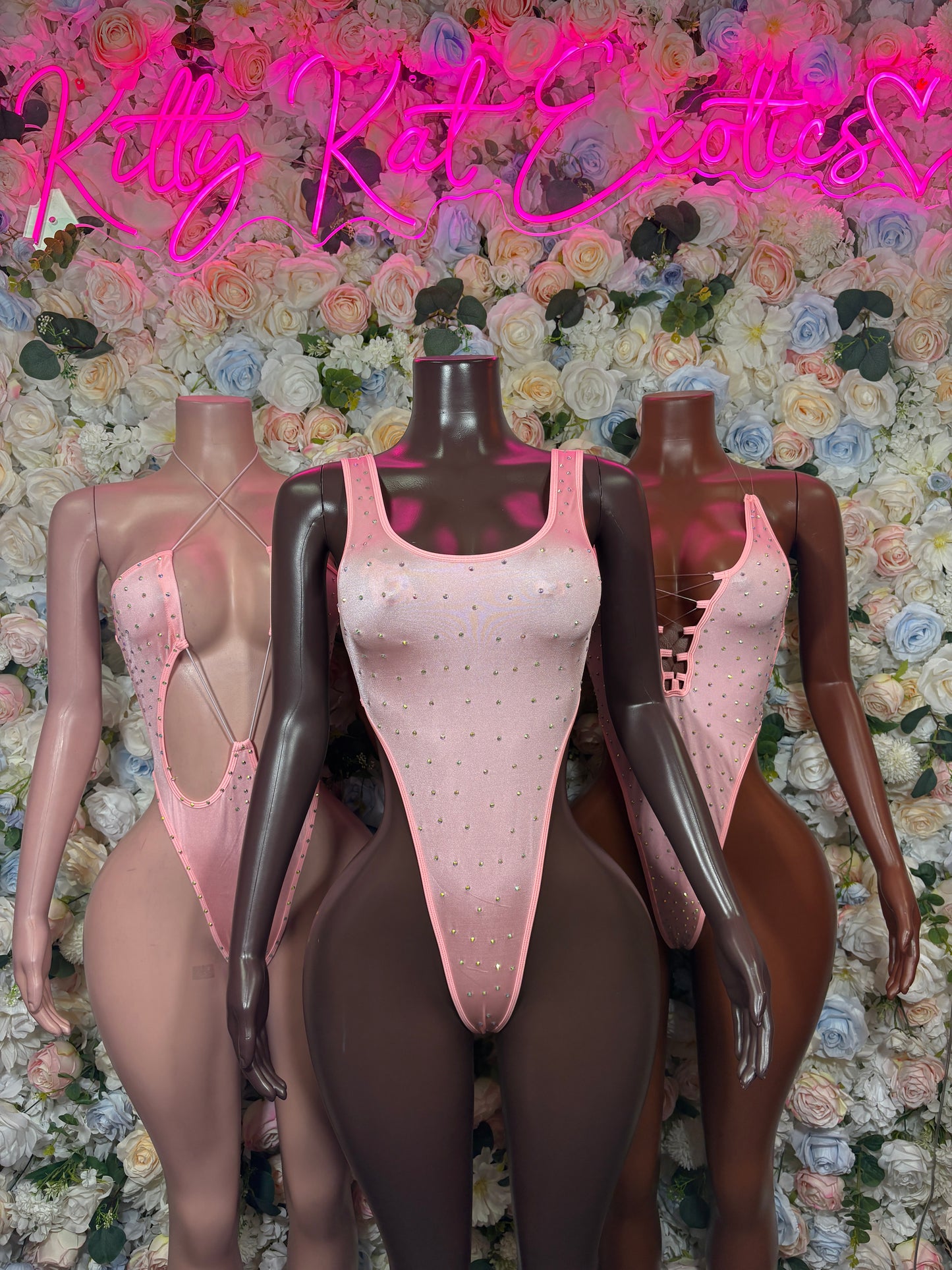 Pink Rhinestone One Piece - Festival Dancewear