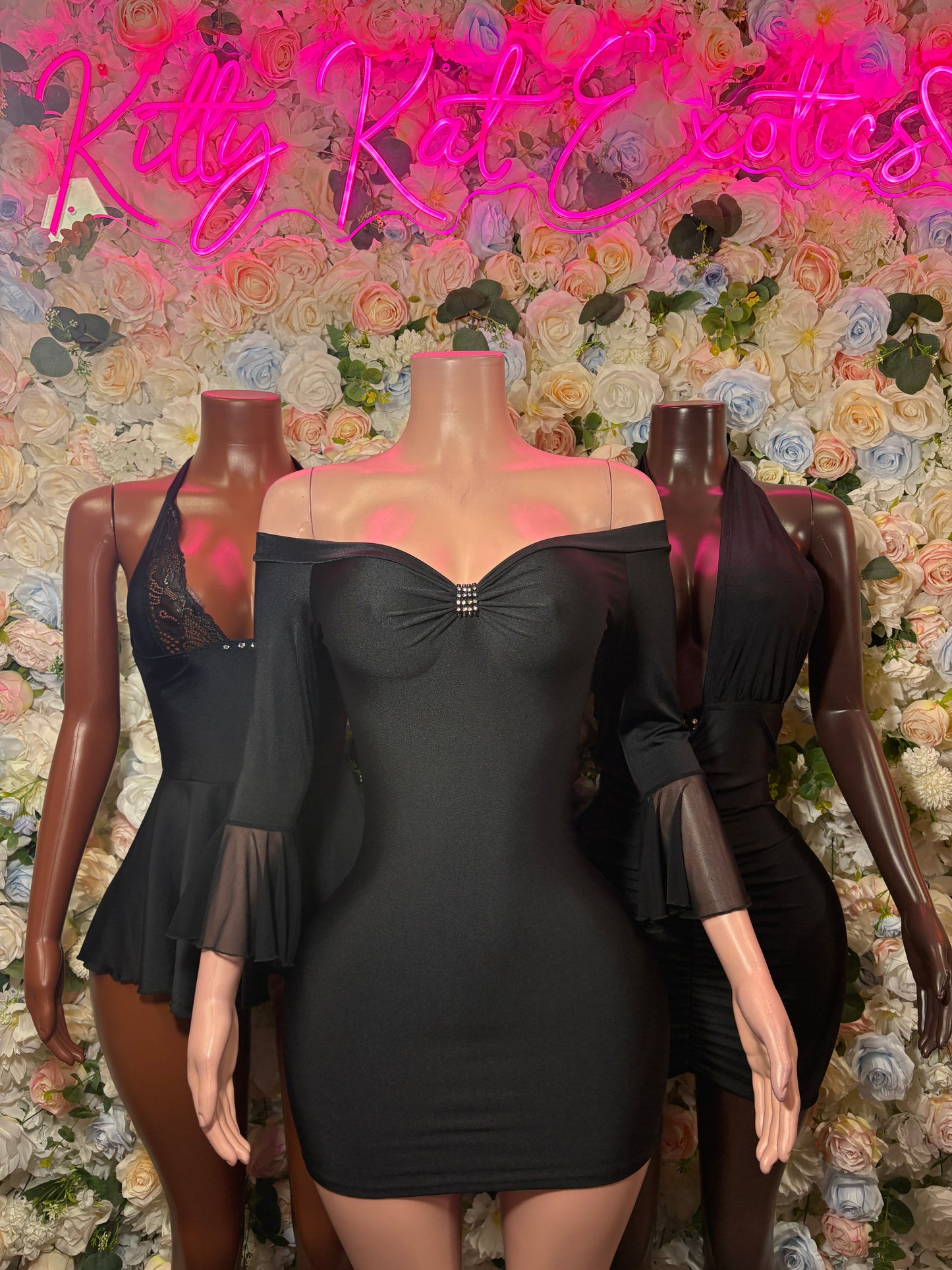 Black Dress - Date Night Club Dress | Rave Festival Exotic Dancewear Clubwear Bottle Girl Ravewear