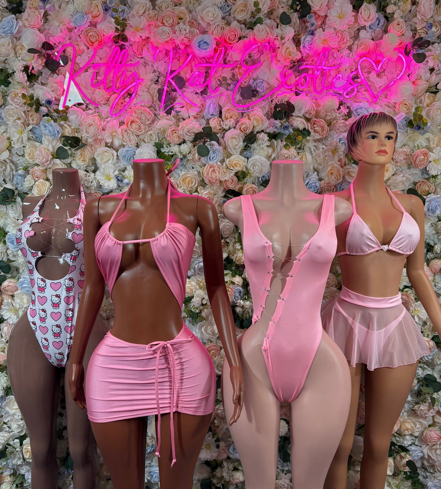 Pink Bodysuit Bartender Set Exotic Dancewear
