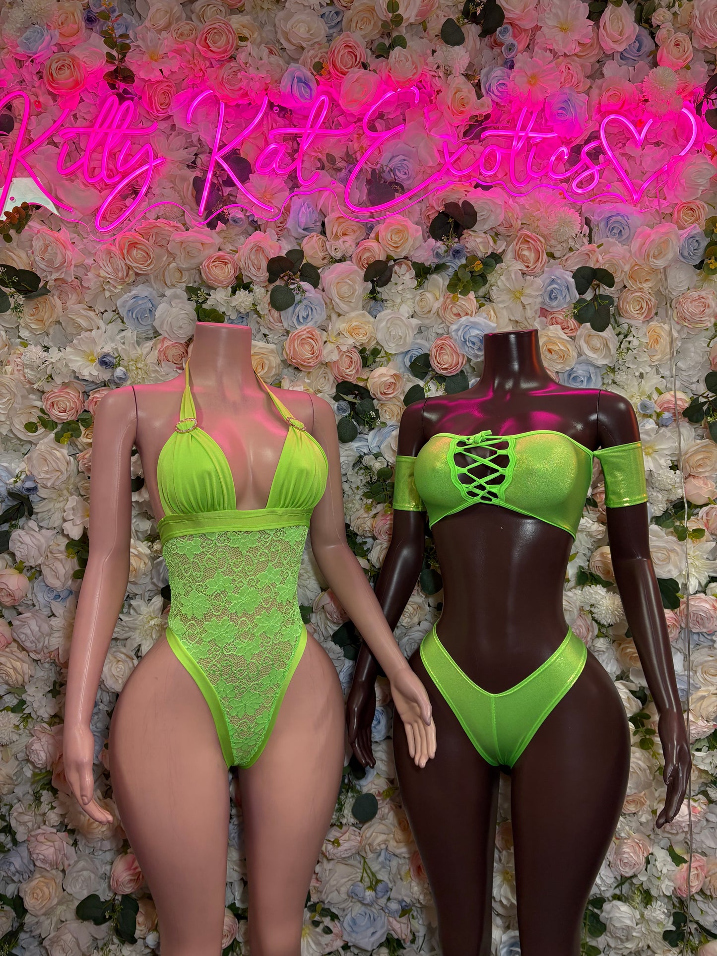 Neon Green Two Piece Crop Top Set – Summer & Rave Wear Dancewear