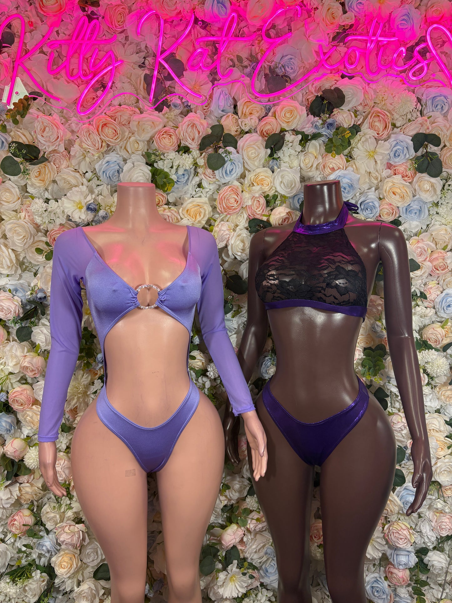Lilac Two-Piece Rave Outfit Exotic Dancewear Festival