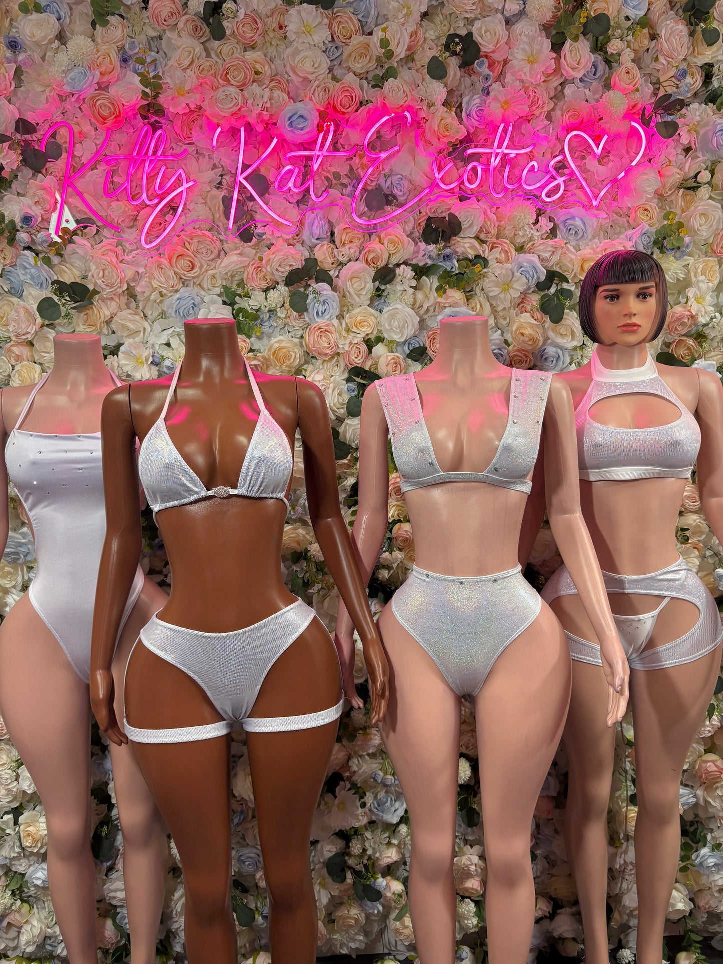 Silver Metallic Two Piece Festival Bikini Set - Rave Outfit, Exotic Dancewear, Summer Outfit
