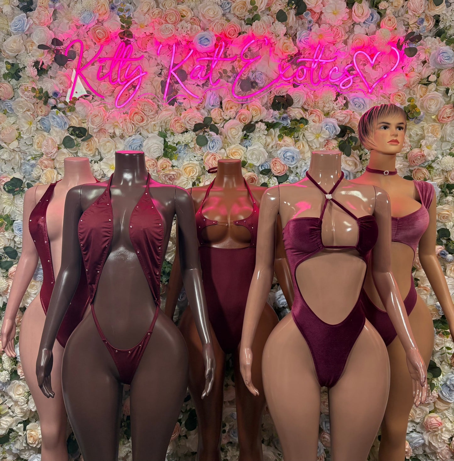 Burgundy Bodysuit Women’s Rave Festival Outfit - Exotic Dancewear