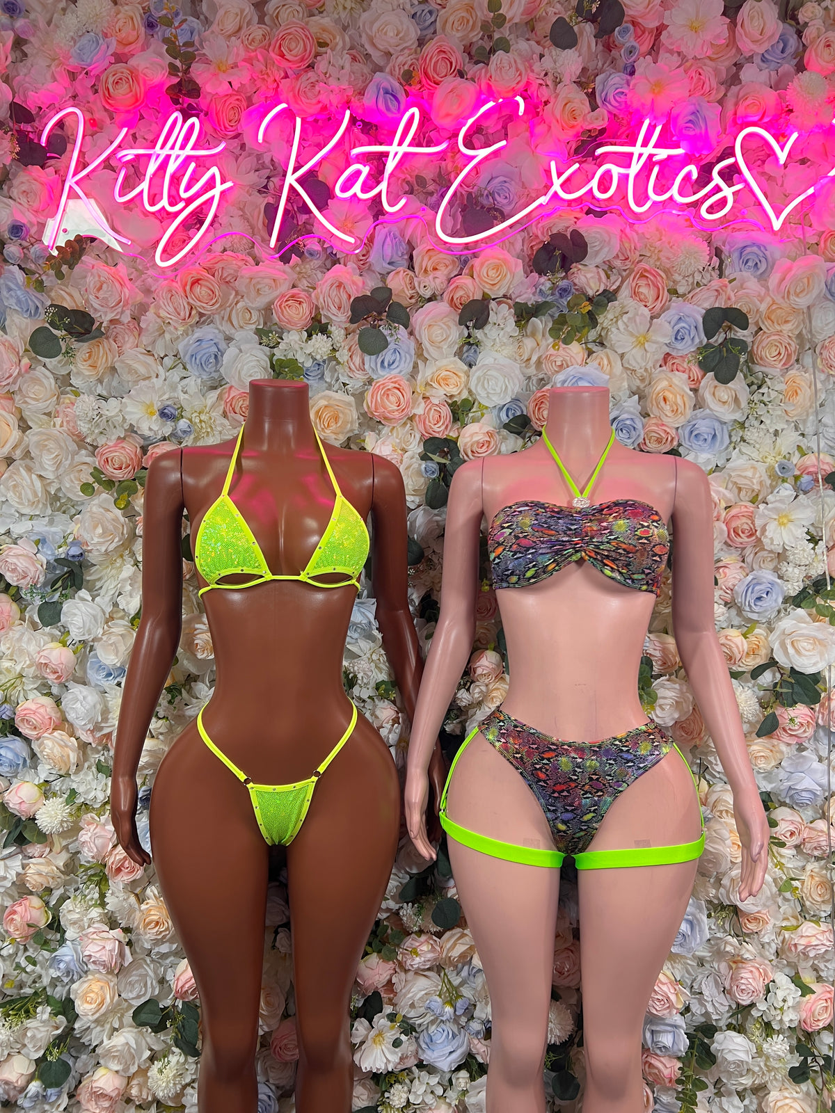 Snake Print Bikini Neon Two-Piece Set Rave Oufit– Exotic Dance & Rave wear Clothing