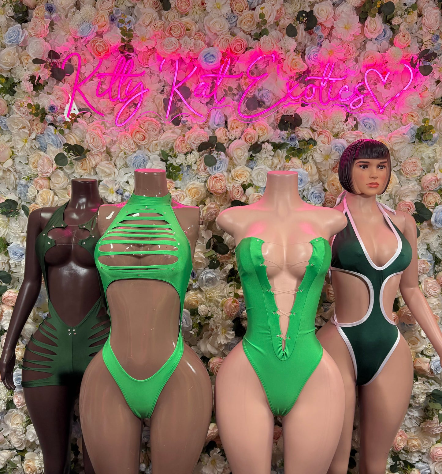 Green Bartender Bottlegirl Bodysuit Exotic Dancewear