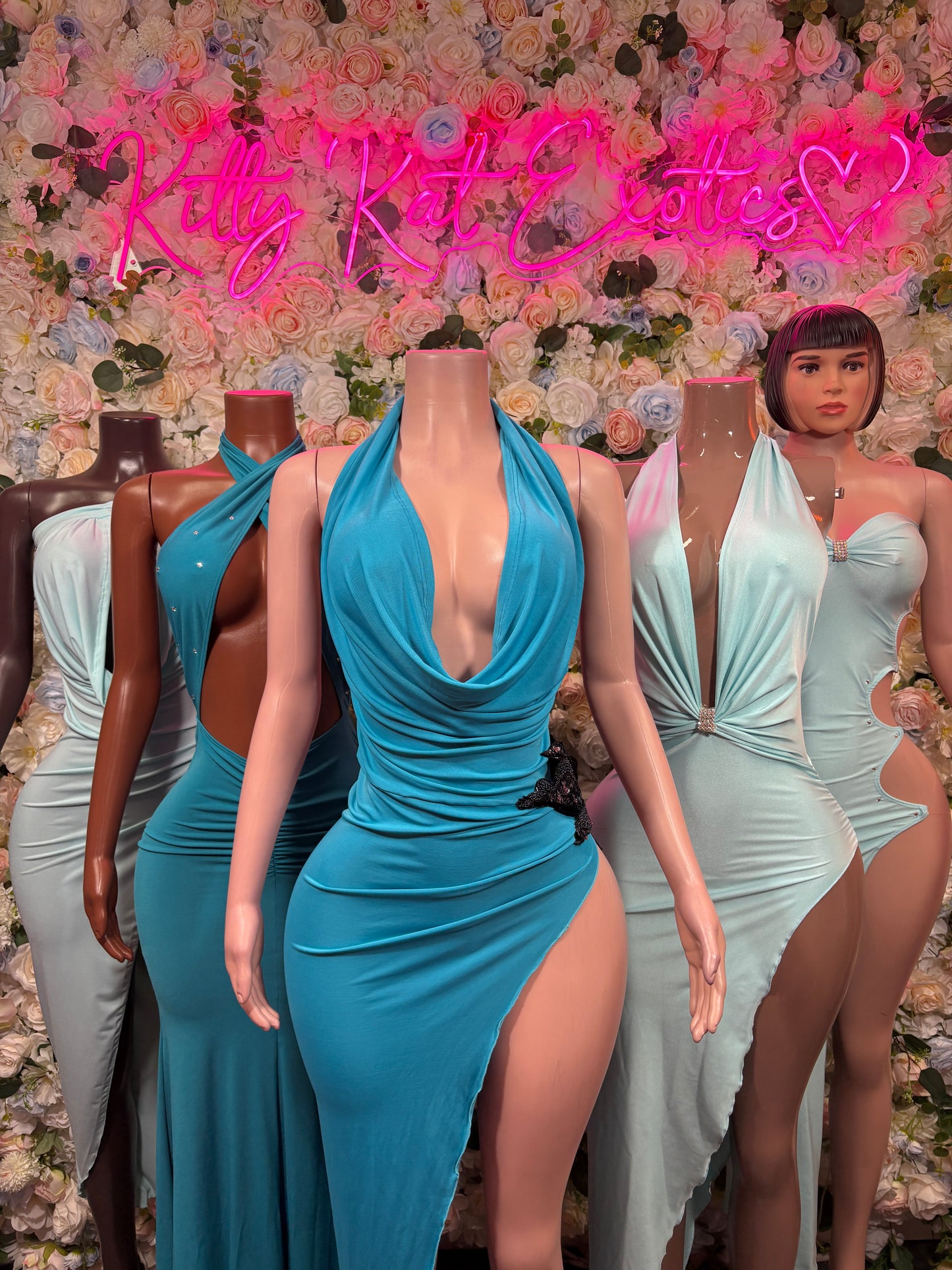 Teal Gown - Exotic Dancewear Elegant, Date Night Dress, Formal Evening Dress