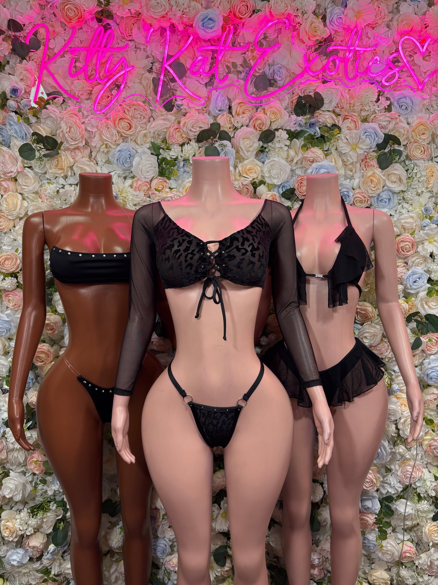 Black Two Piece Bodysuit - Sexy Exotic Dancewear Festival Outfit, EDM Rave Clubwear