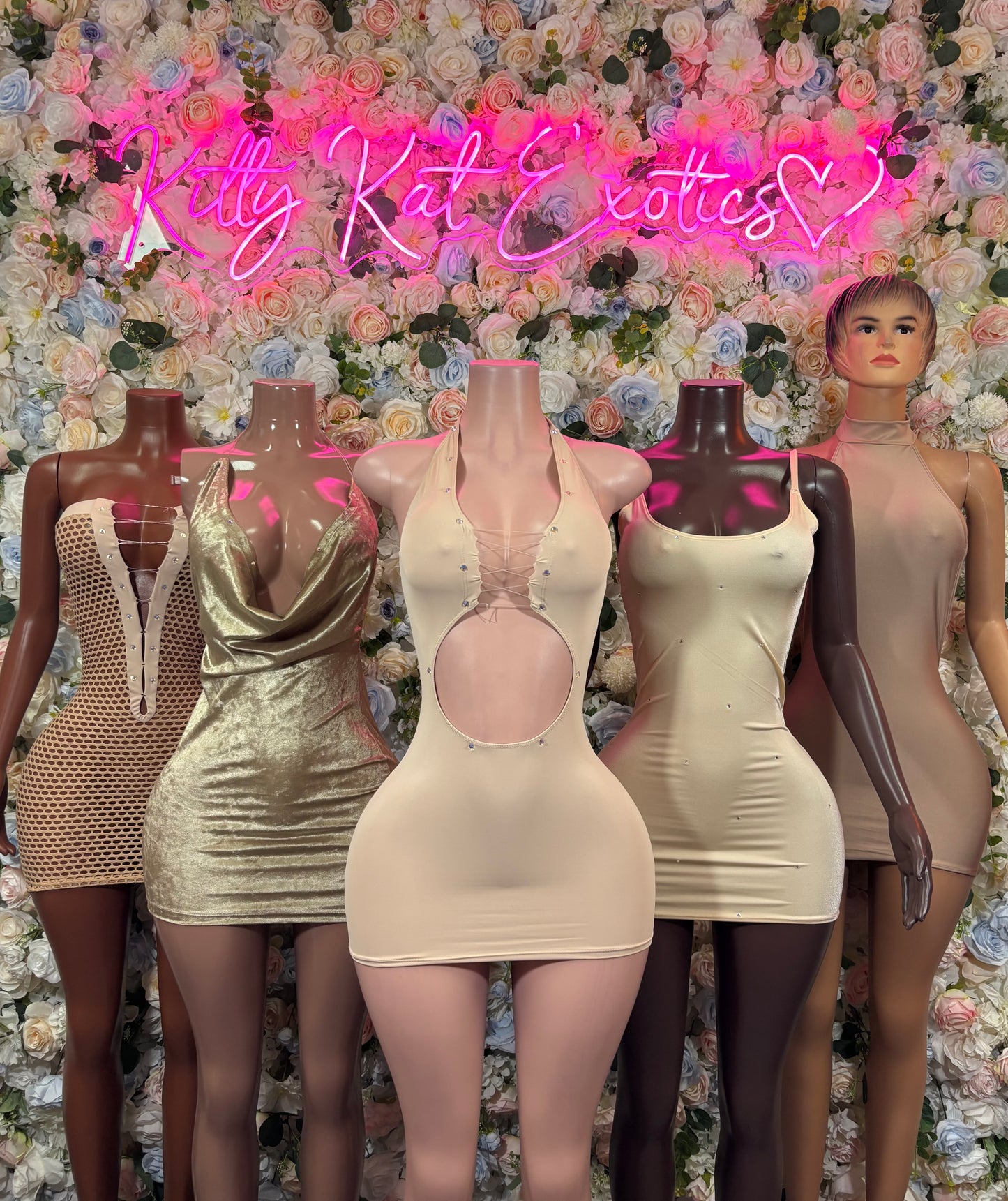 Nude Dress for Women - Date Night Mini Dress | Rave Festival Exotic Dancewear Bottle Girl Clubwear