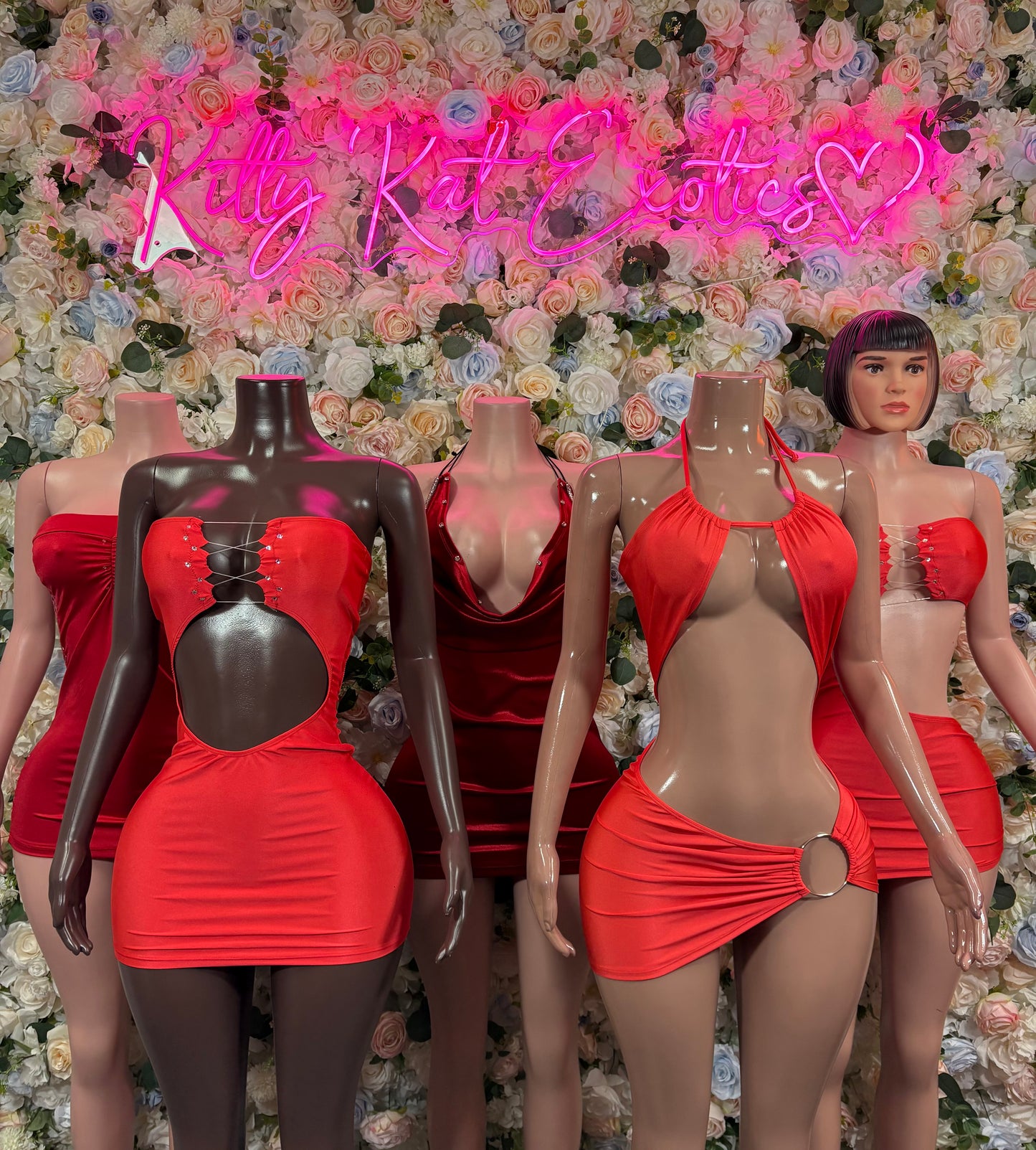 Red Mini Dress - Womens Cocktail Gown Sexy Evening Party Dress