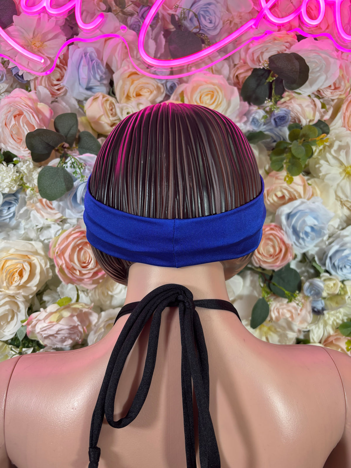 Rave Headband, Blue Festival Hair Accessory, Stretch Spandex Head Wrap, EDM Outfit Accessory, 90s Clubwear Headband