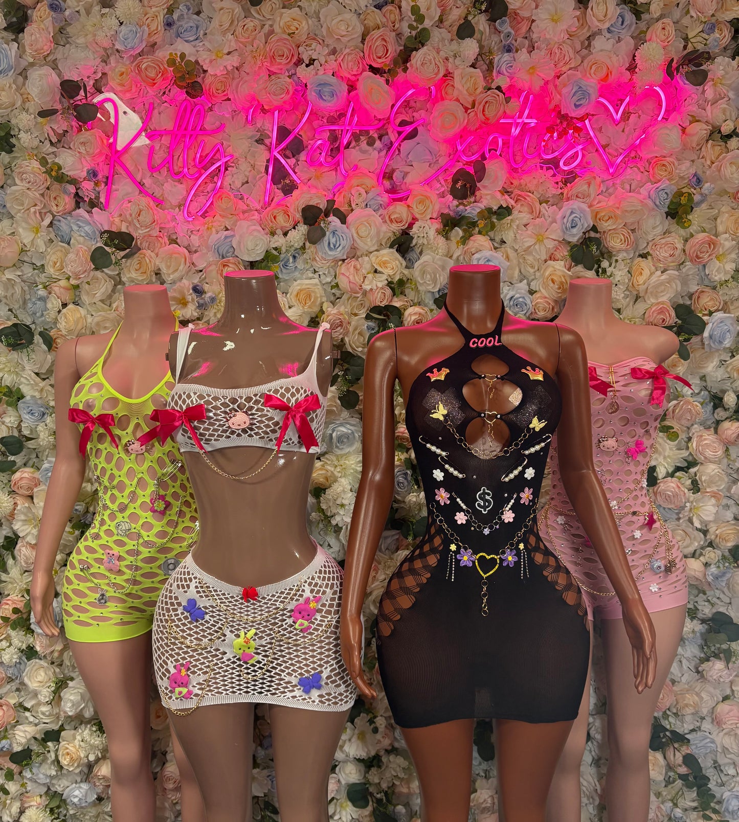 Custom made Fishent Pink Dress Exotic Dancewear Festival wear