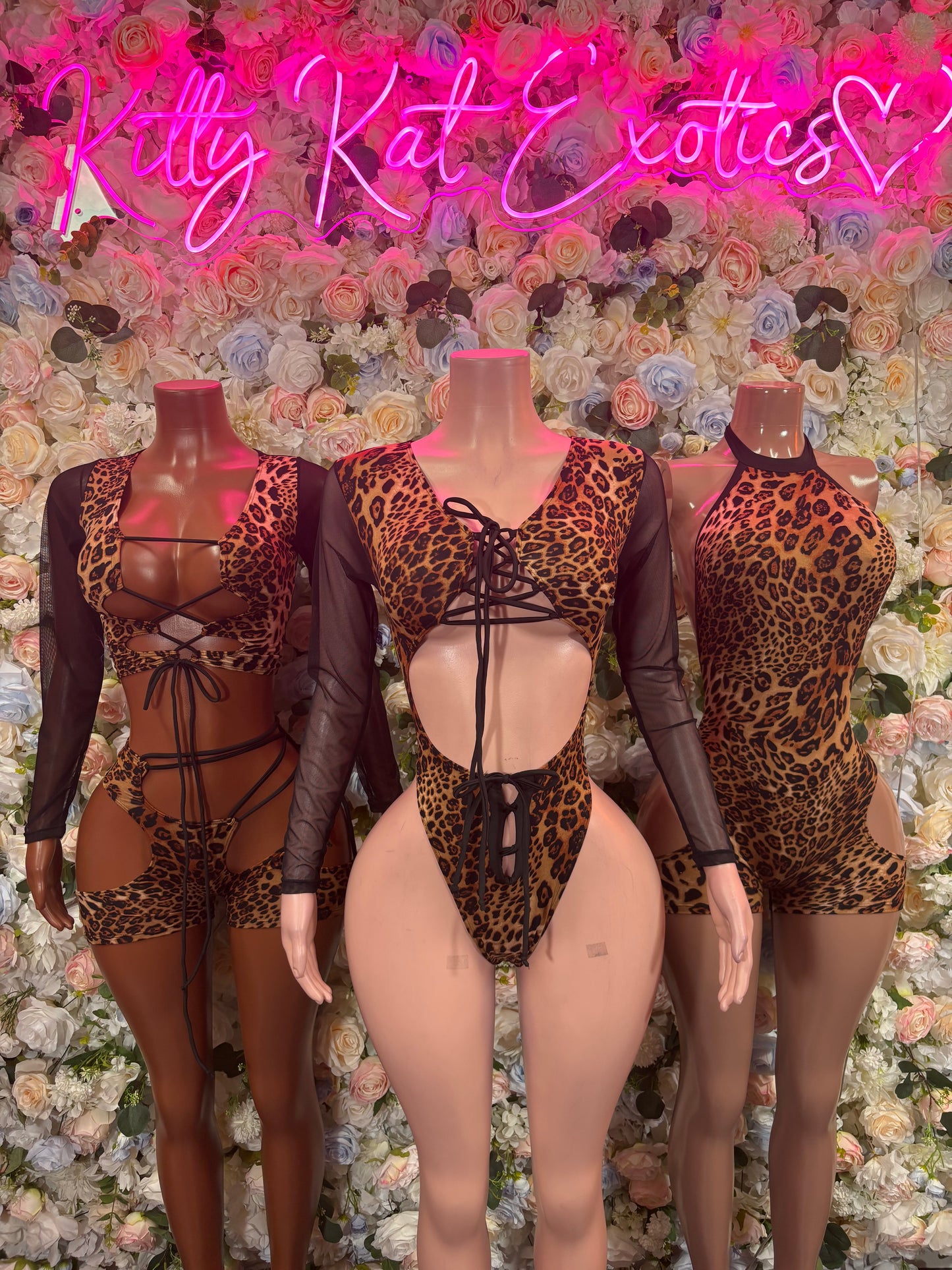 Leopard Print Bottlegirl Bodysuit - One Piece Bartender Outfit Dancewear, Party Clubwear