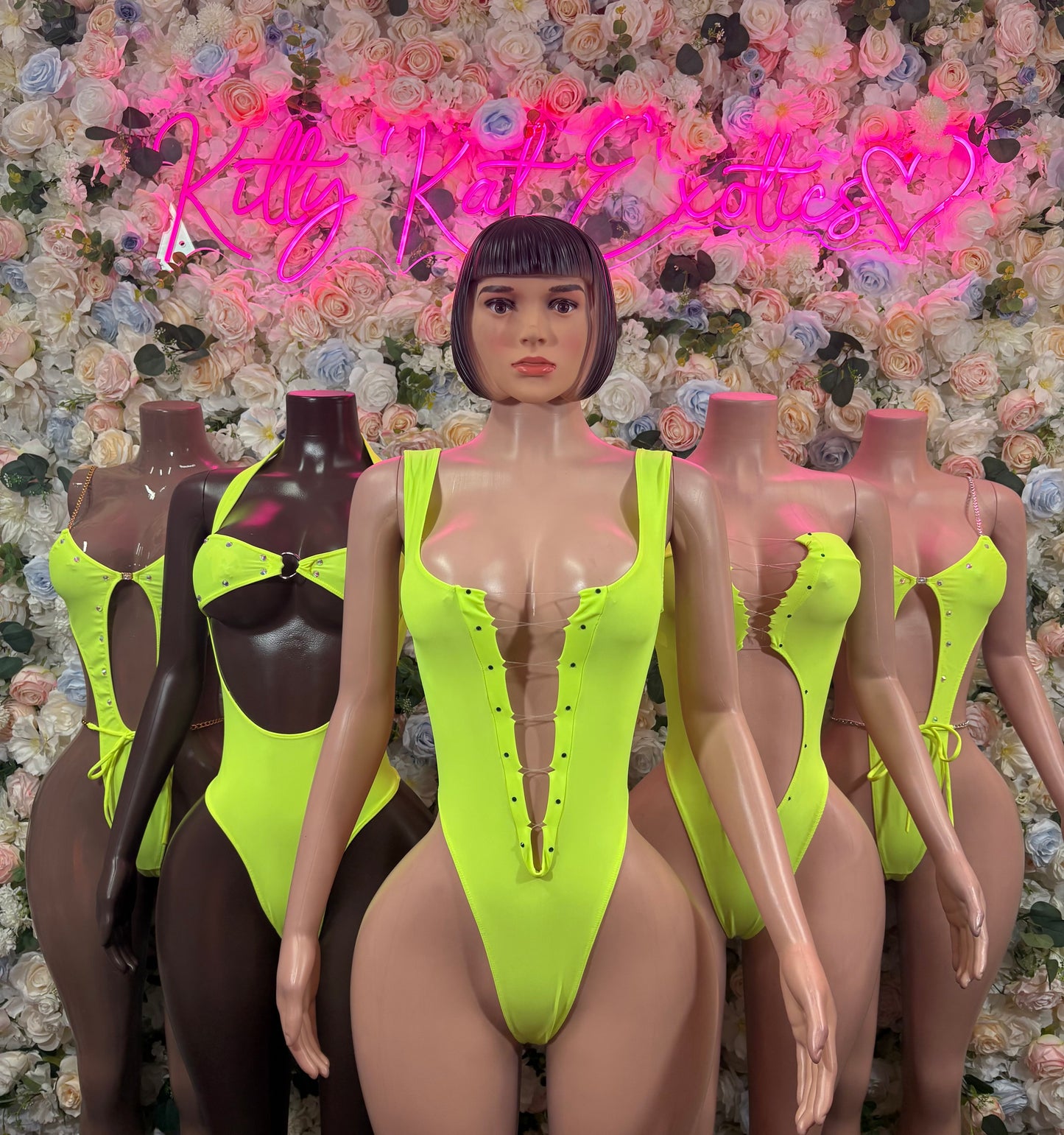 Exotic Dancewear One-Piece Bodysuit - Neon Green Raves, & Festival Clothing