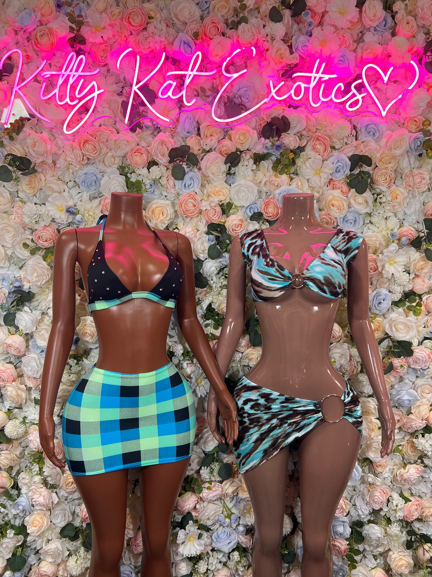 Turquoise Two Piece Skirt Rave Wear