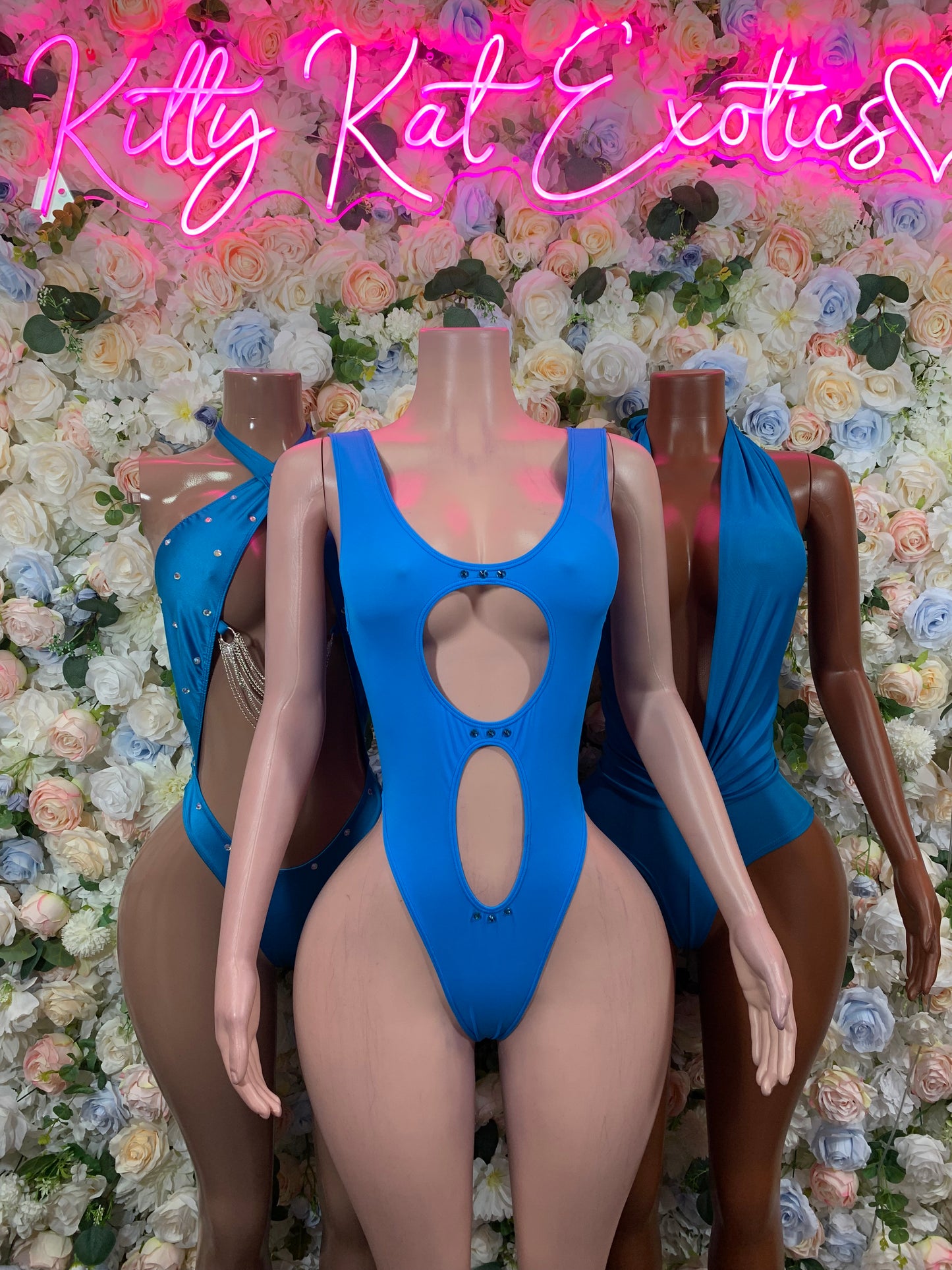 Blue One Piece Rave Outfit, Rave Festival Wear