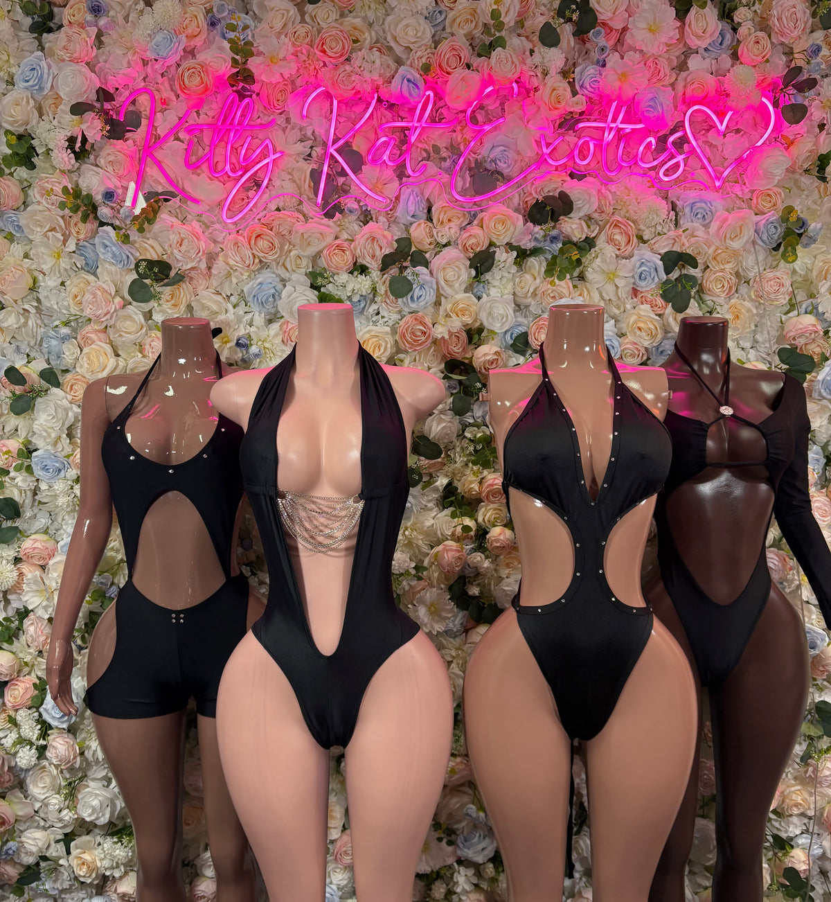 Black Bodysuit Black - One Piece Exotic Dancewear Outfit, Dancewear, Party Clubwear