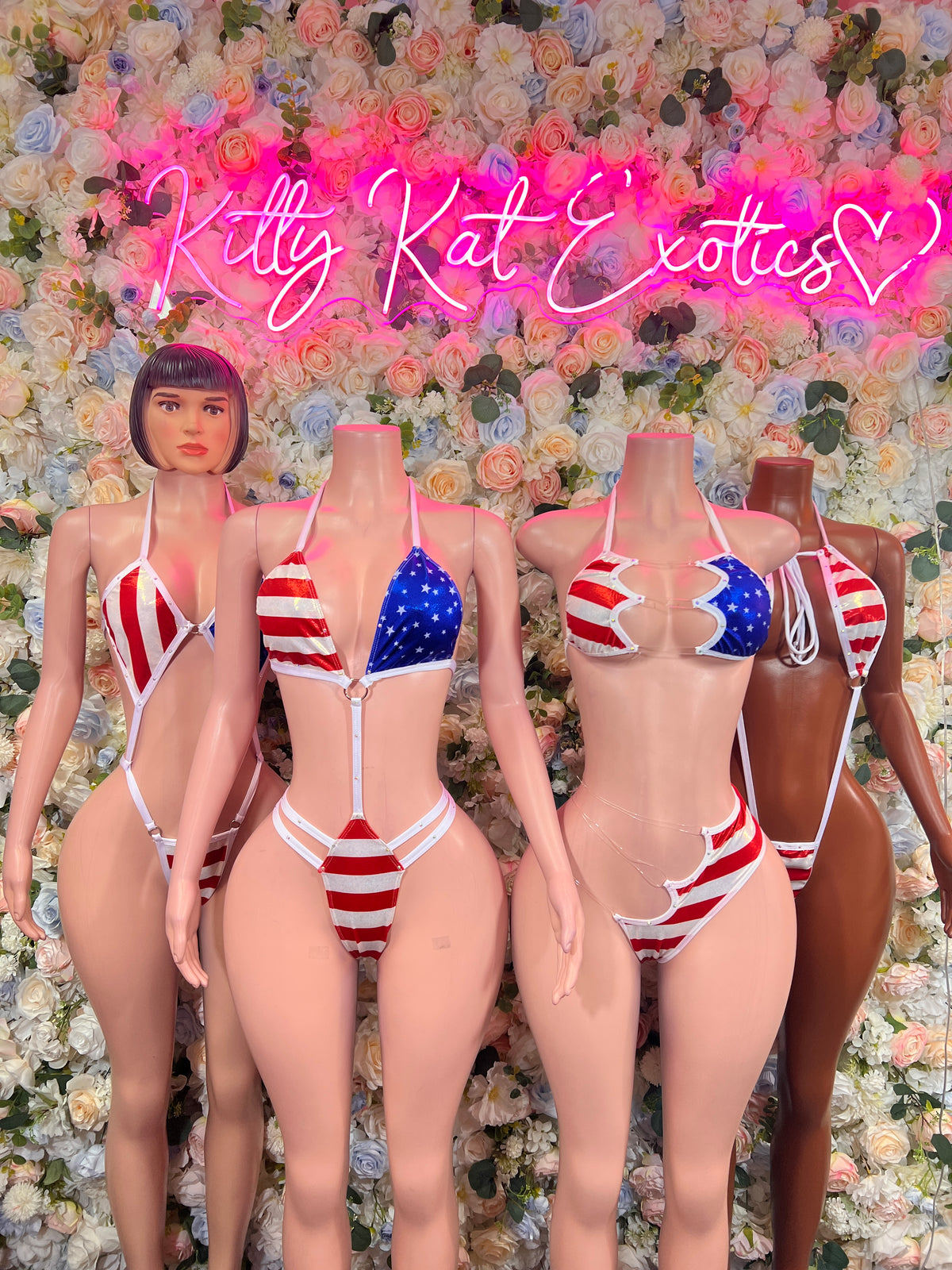 USA Flag Slingshot Bodysuit – Patriotic Festival Dancewear, Rave One Piece