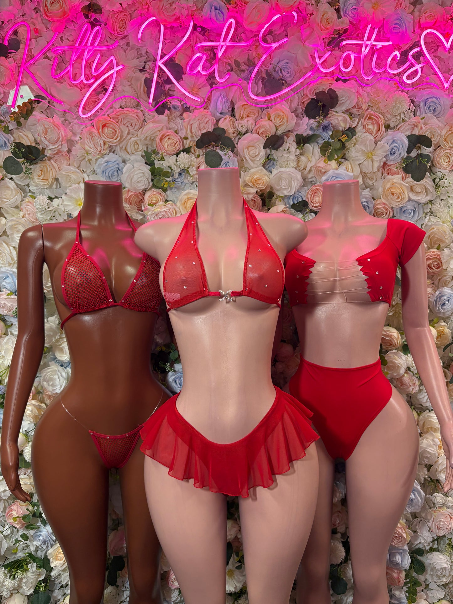 Red Bikini Two Piece - Exotic Dancewear - Rave Outfit - Sexy Festival Outfit, Clubwear, Performance Costume