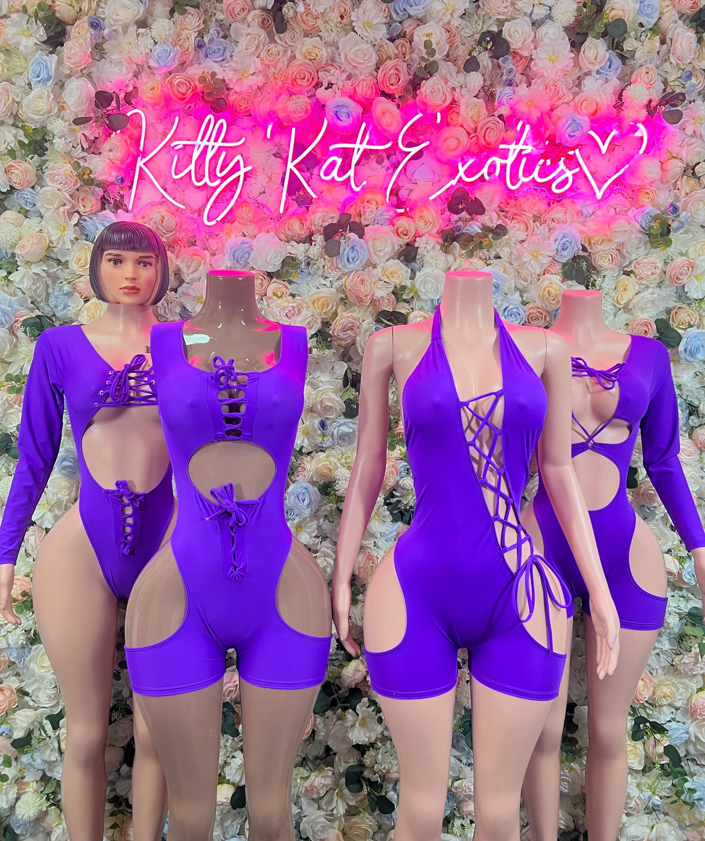 Bottlegirl - Exotic Dancewear Purple One Piece - Rave Outfit Sexy for Performers, Events, or Special Occasions