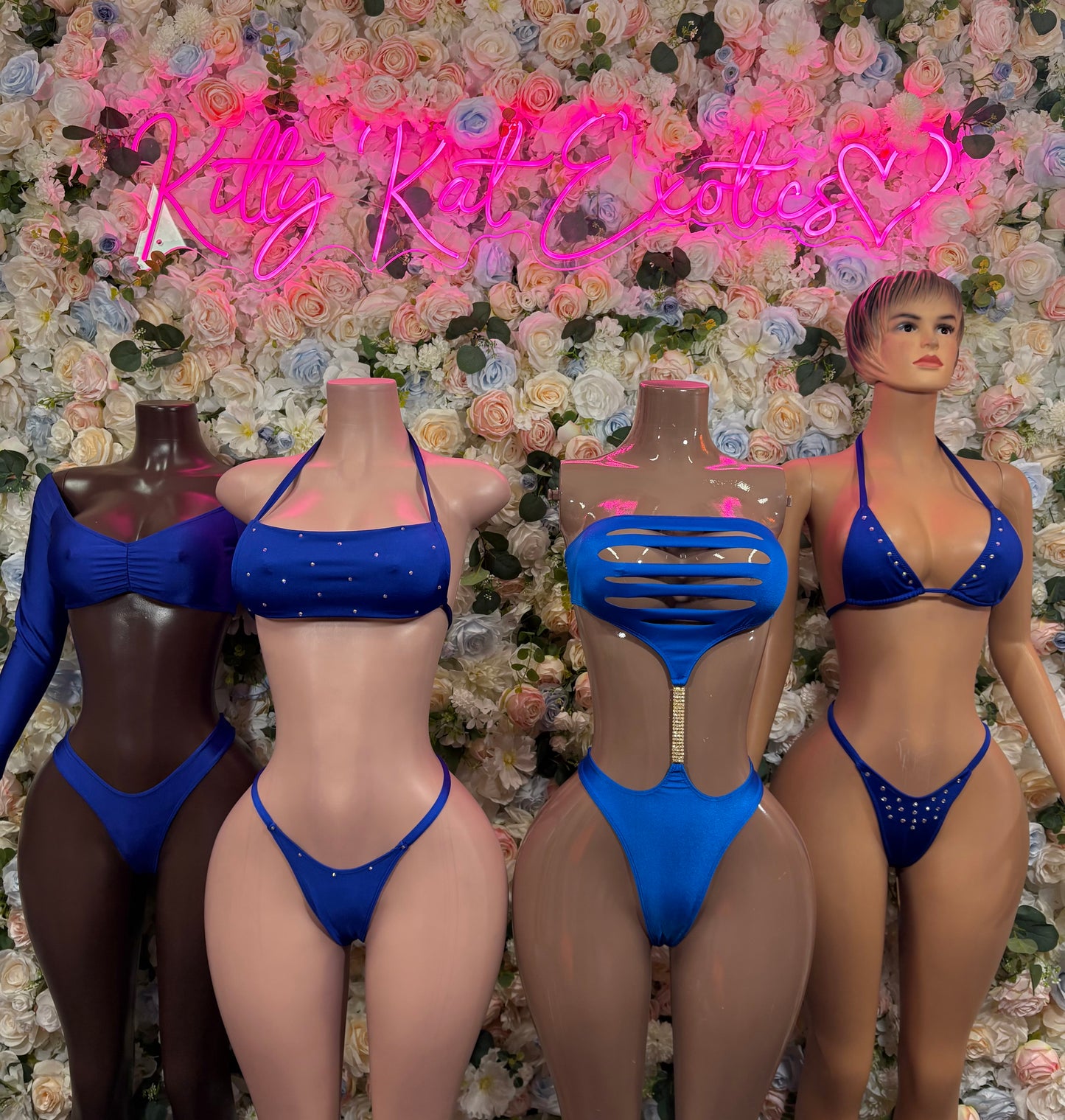 Rave Royal Blue Two Piece Set Bikini Set Exotic Dancewear Festival Outfit