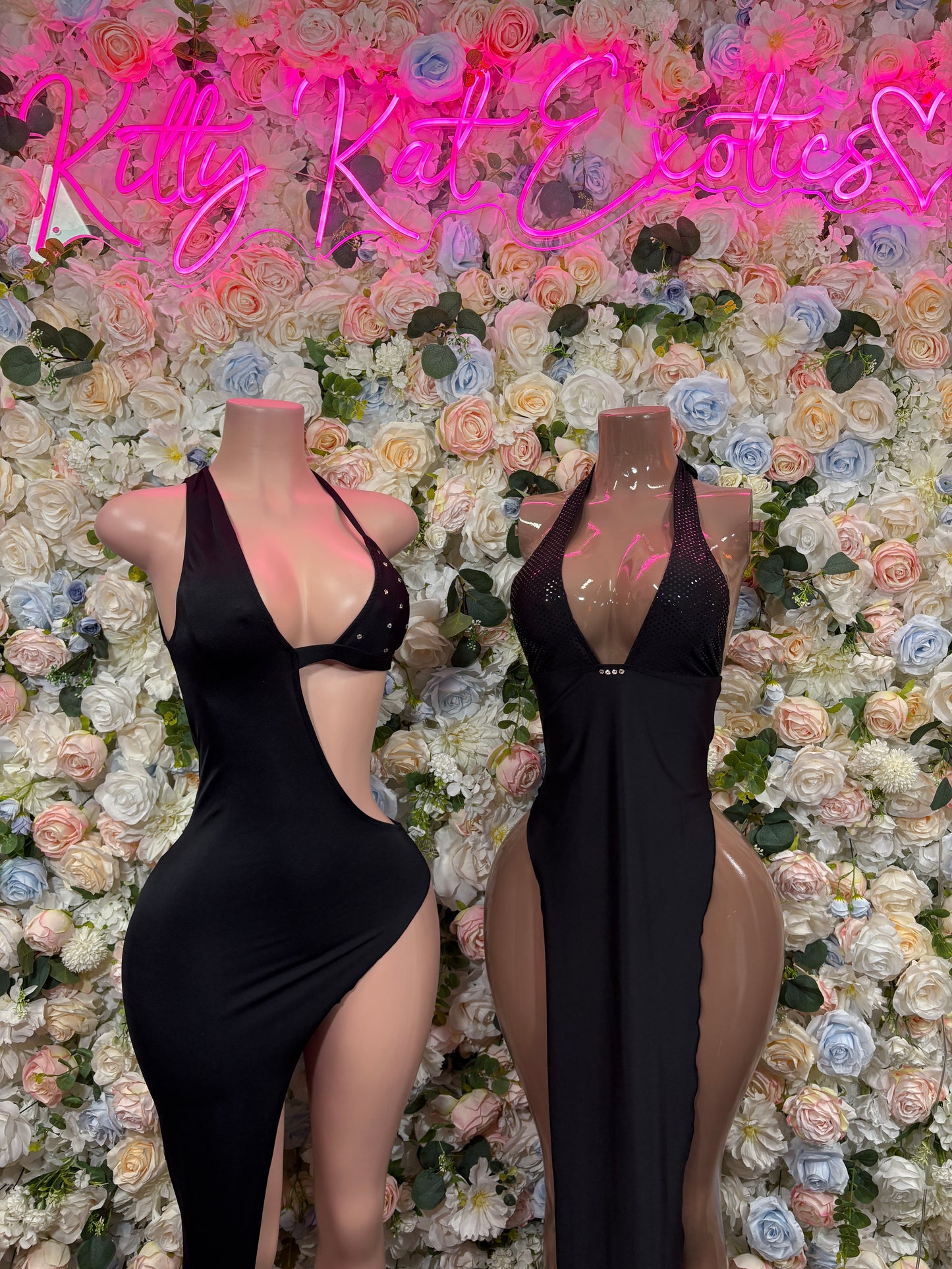 Exotic Dancewear Black Gown for Women - Elegant, Date Night Dress, Formal Evening Maxi