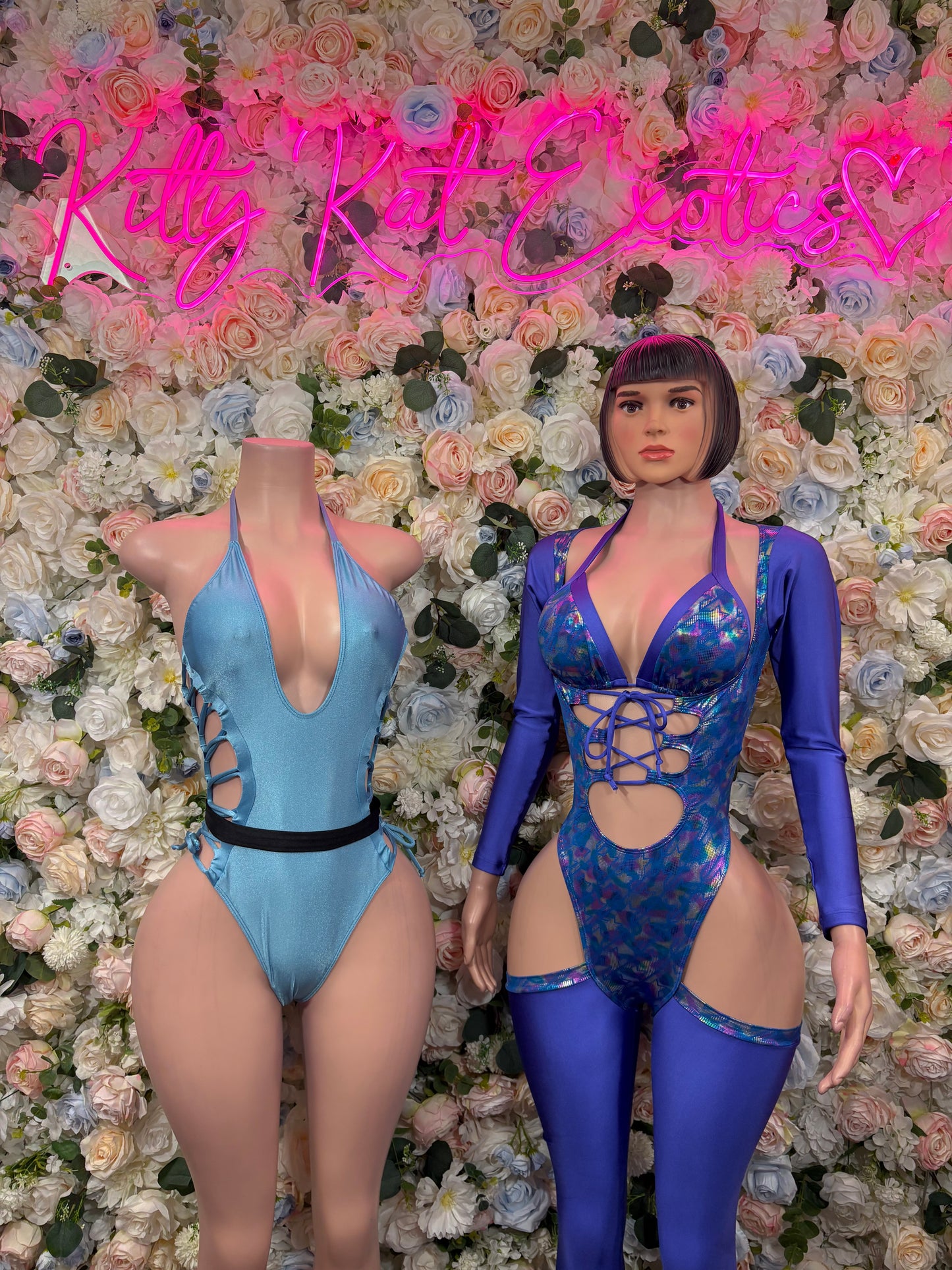 Bottlegirl Blue Metallic Bartender Outfit