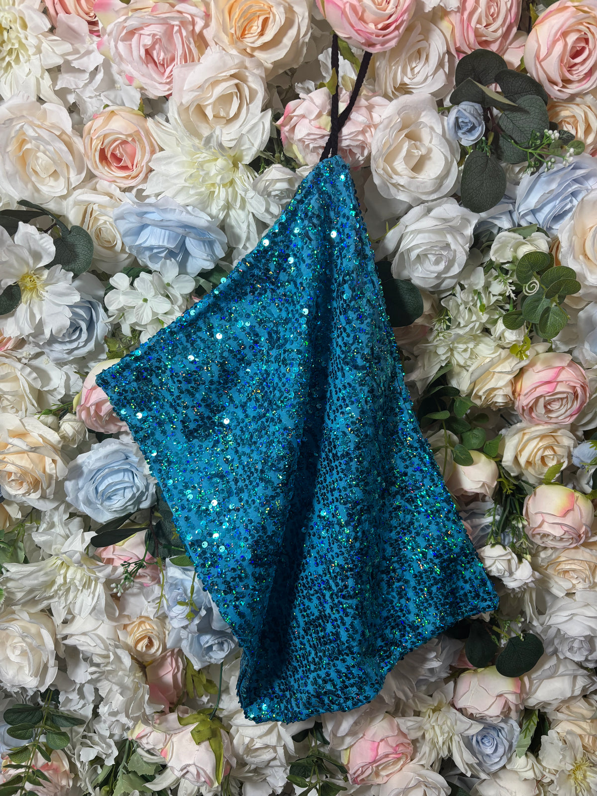 Turquoise Sequence Money Bag