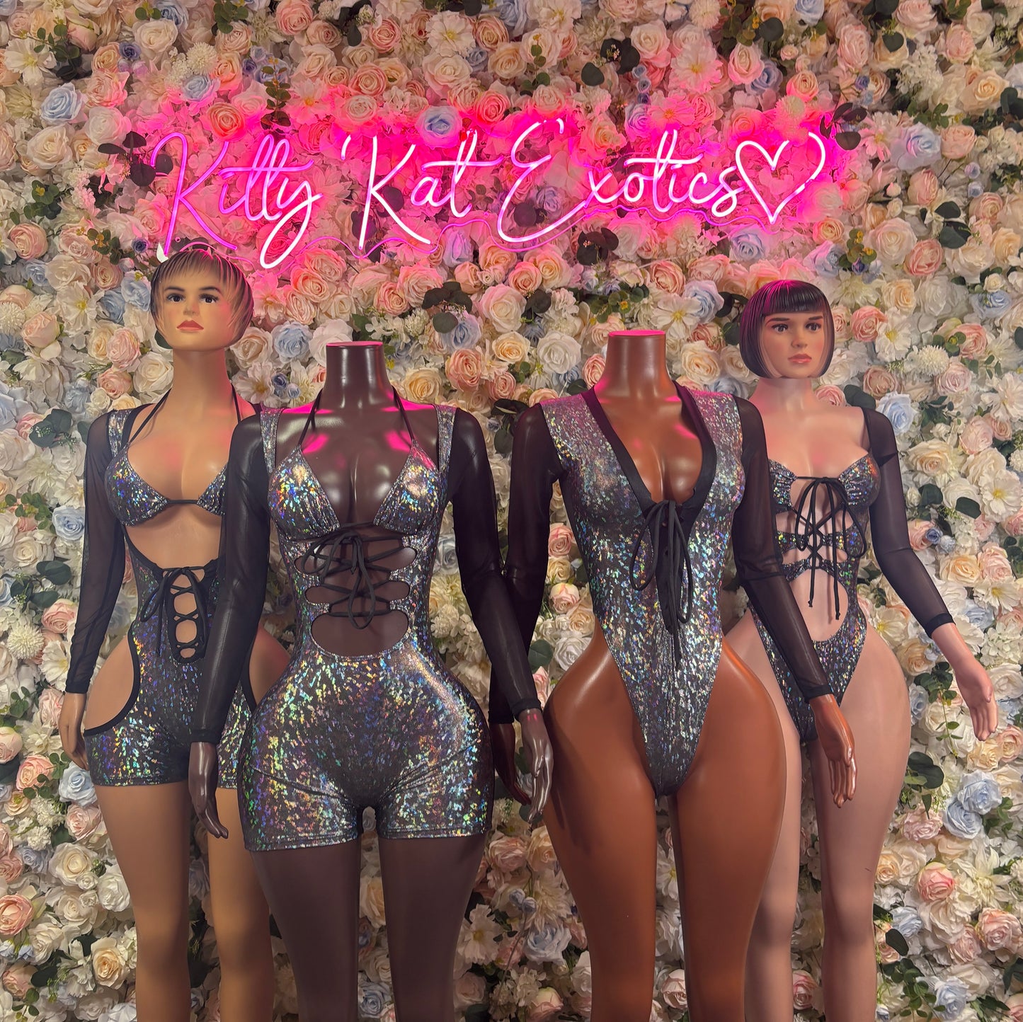 Bottle Girl Crushed Black Metallic Bodysuit, One Piece Bartender Outfit, Festival Rave Clubwear