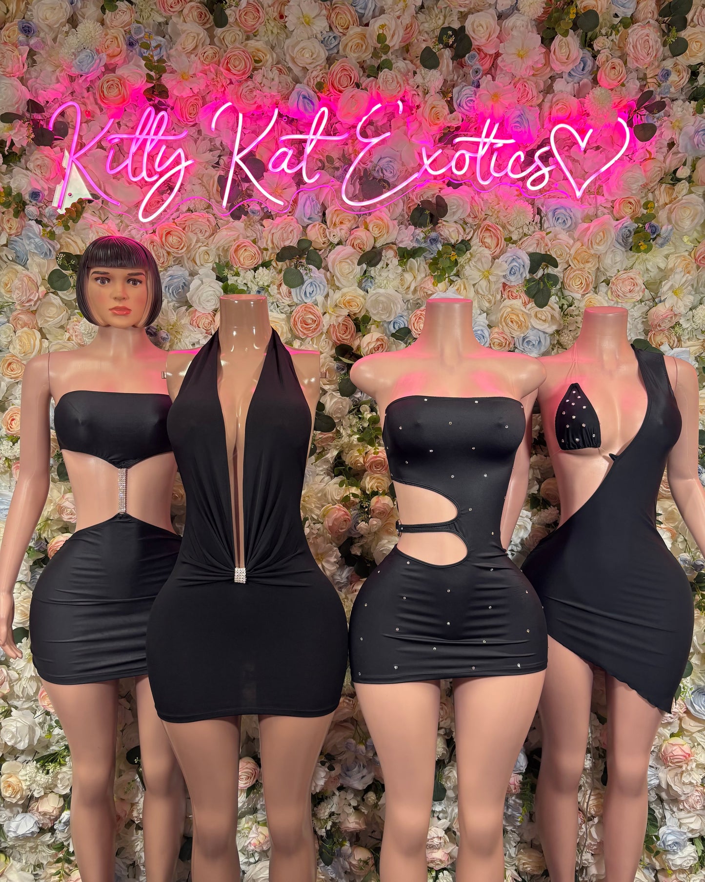 Black Dress - Sexy Date Night Club Dress | Rave Festival Exotic Dancewear Clubwear Bottle Girl Ravewear
