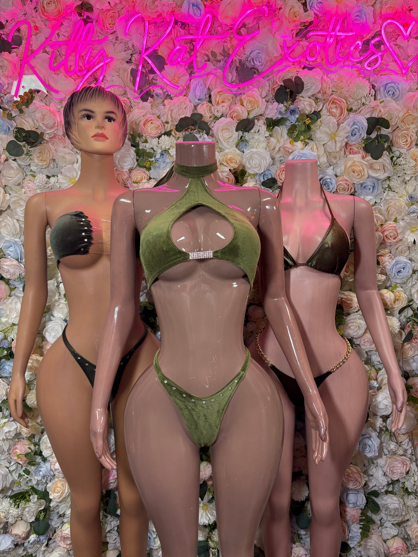 Green Bikini Two Piece Set - Rave Festival Outfit Clubwear Bottlegirl
