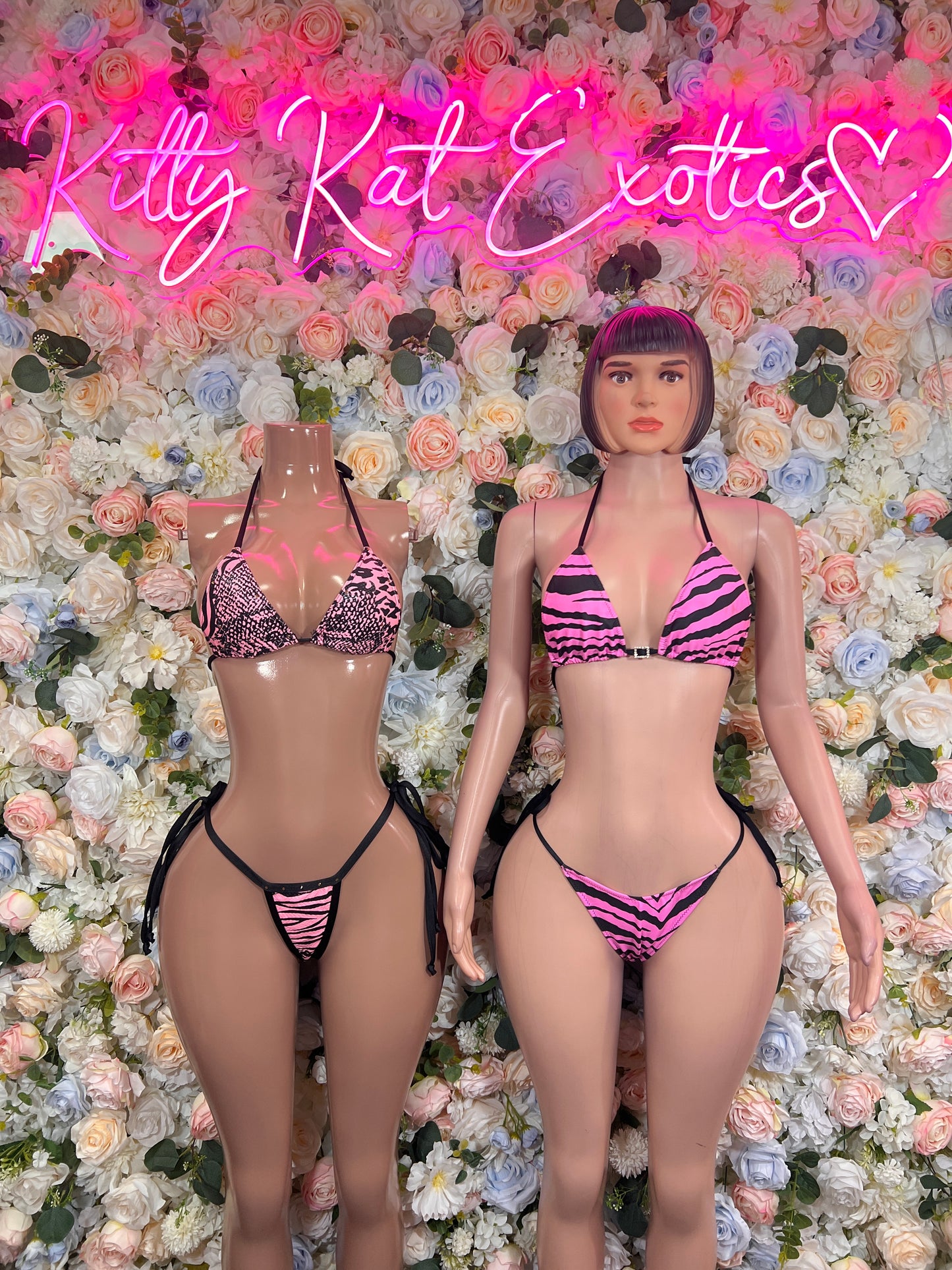 Pink Zebra Bikini Two Piece Rave Wear