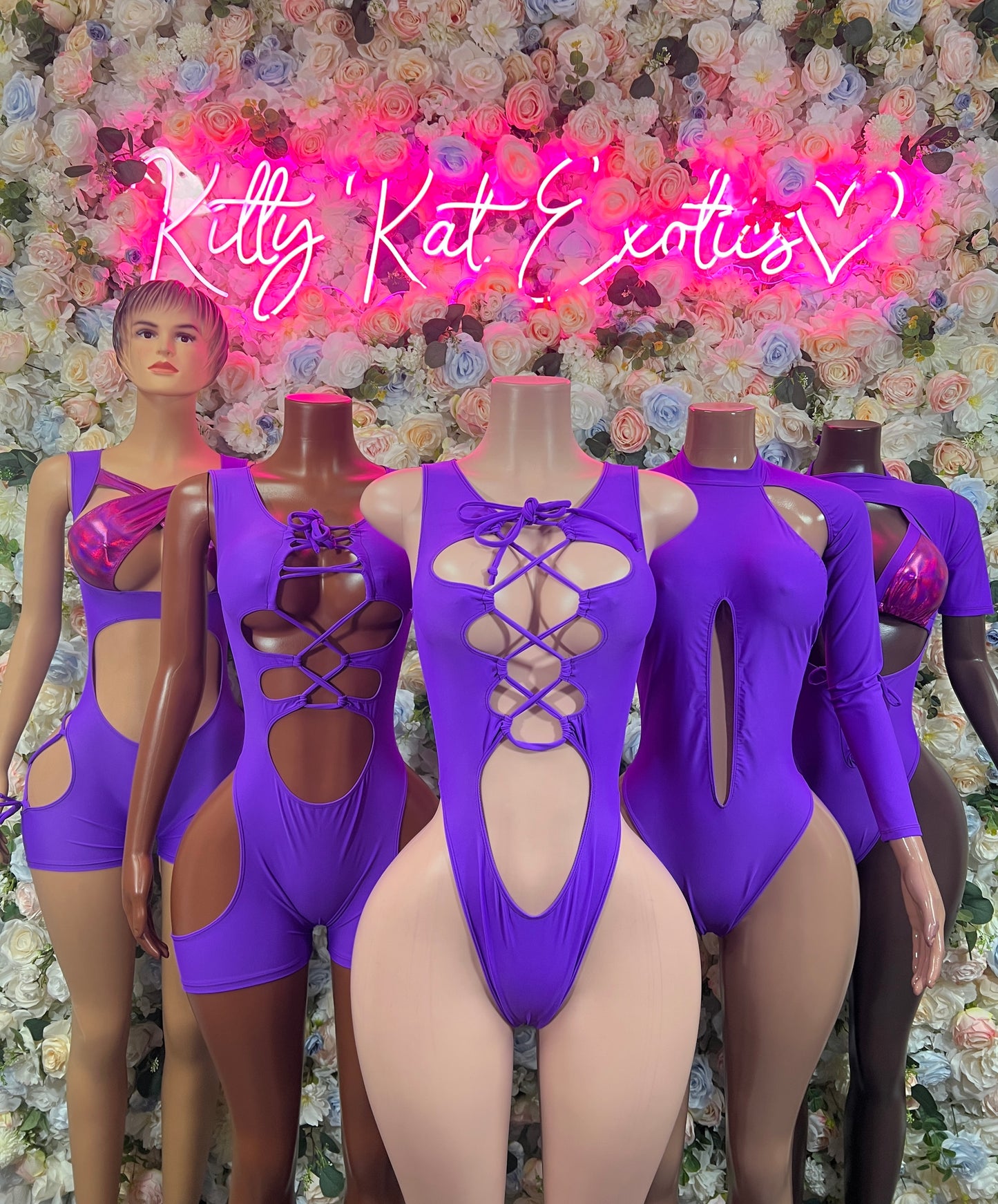 Bottlegirl - Exotic Dancewear Purple One Piece - Rave Outfit Sexy for Performers, Events, or Special Occasions