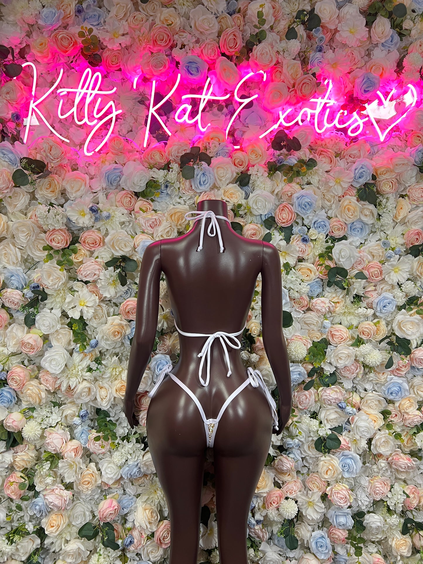 Bottlegirl White Gold Cheetah Two Piece Bikini: Exotic Rave Dancewear