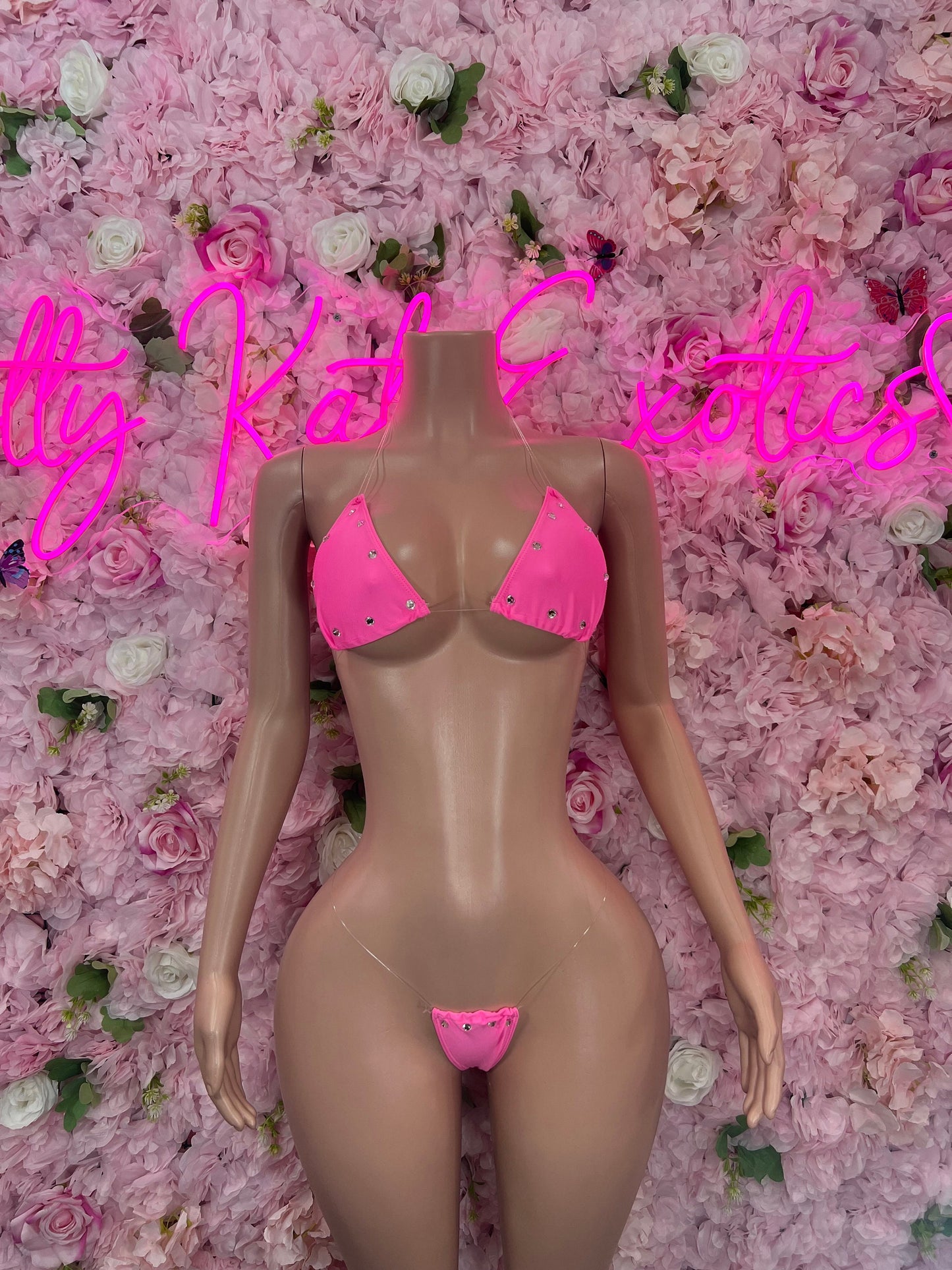 Two-Piece Hot Pink Bikini Cute Swimsuit Set for Beach, Pool, or Vacation | Stylish and Flattering Swimwear