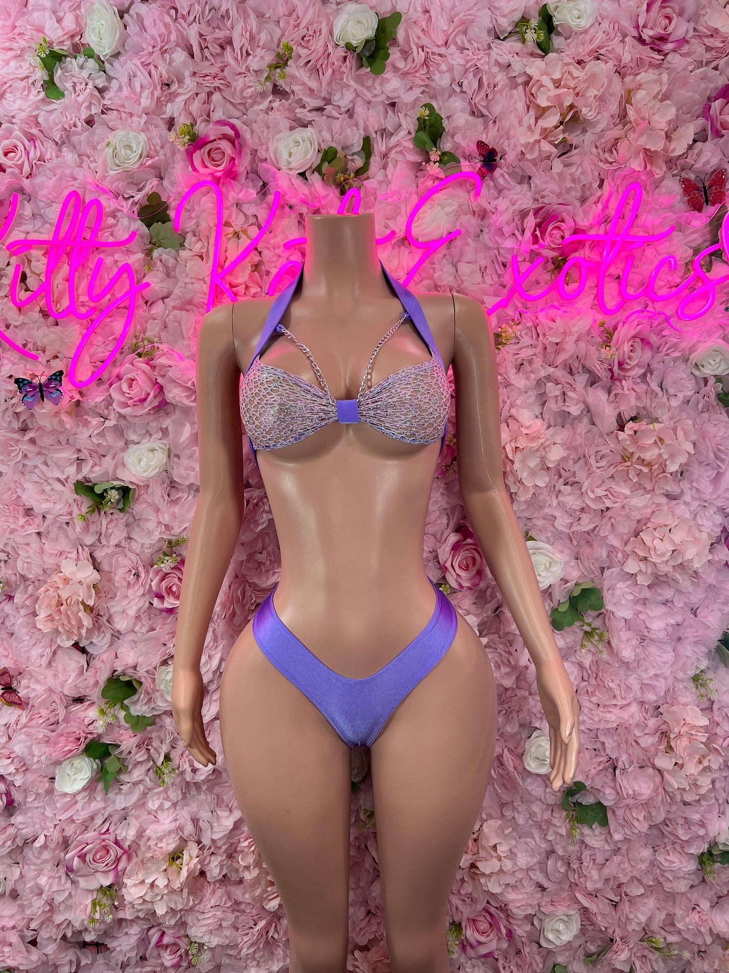 Two-Piece Lilac Bikini Cute Swimsuit Set for Beach, Pool, or Vacation | Exotic Dancewear Festival wear