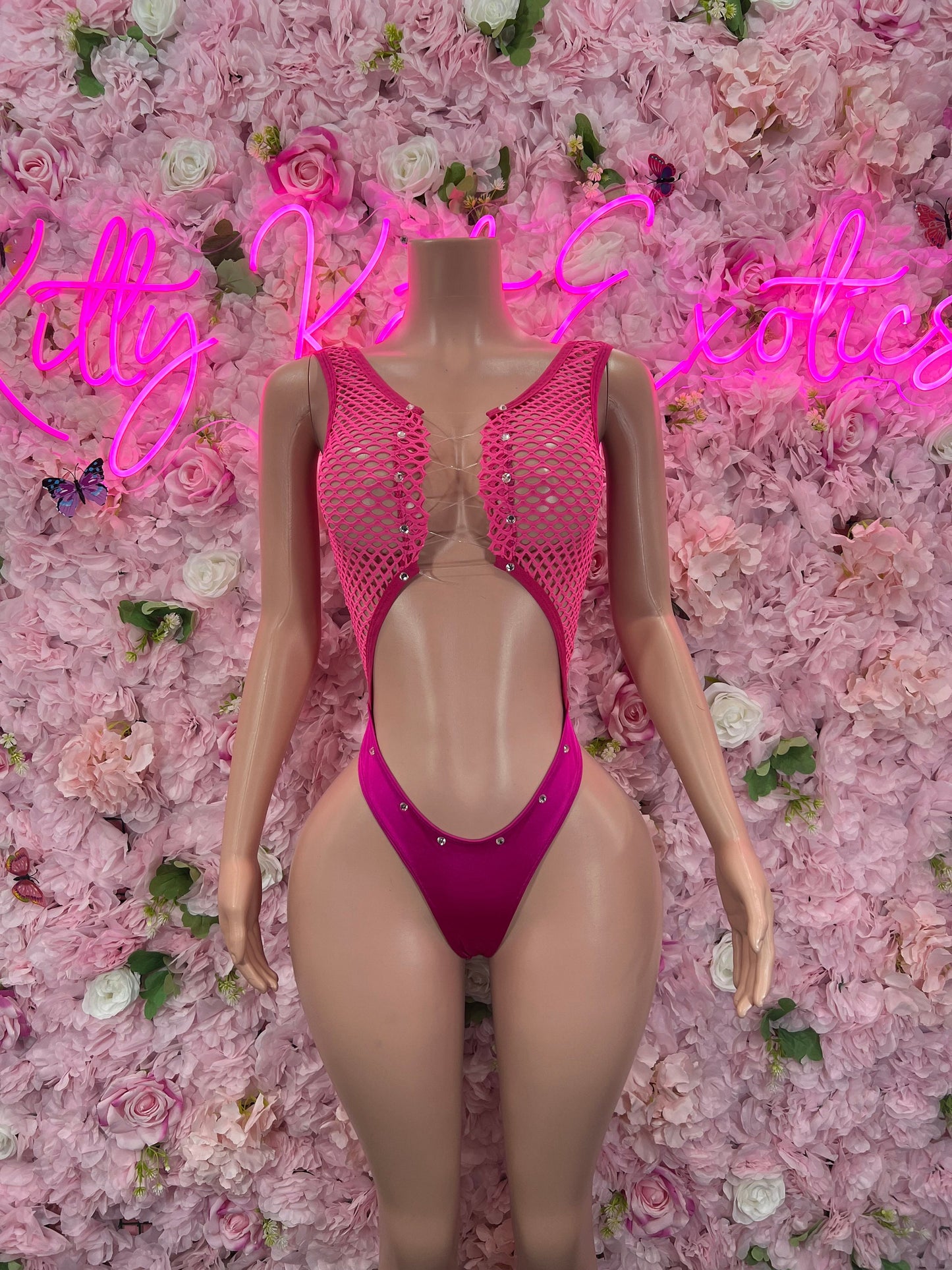 One Piece Pink Fishnet