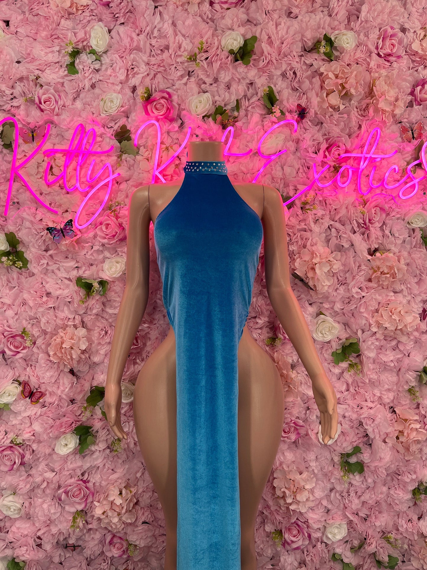 Bridal Sky Blue Gown Exotic Dancewear Elegant and Sexy Evening Dress for Performers, Events, or Special Occasions