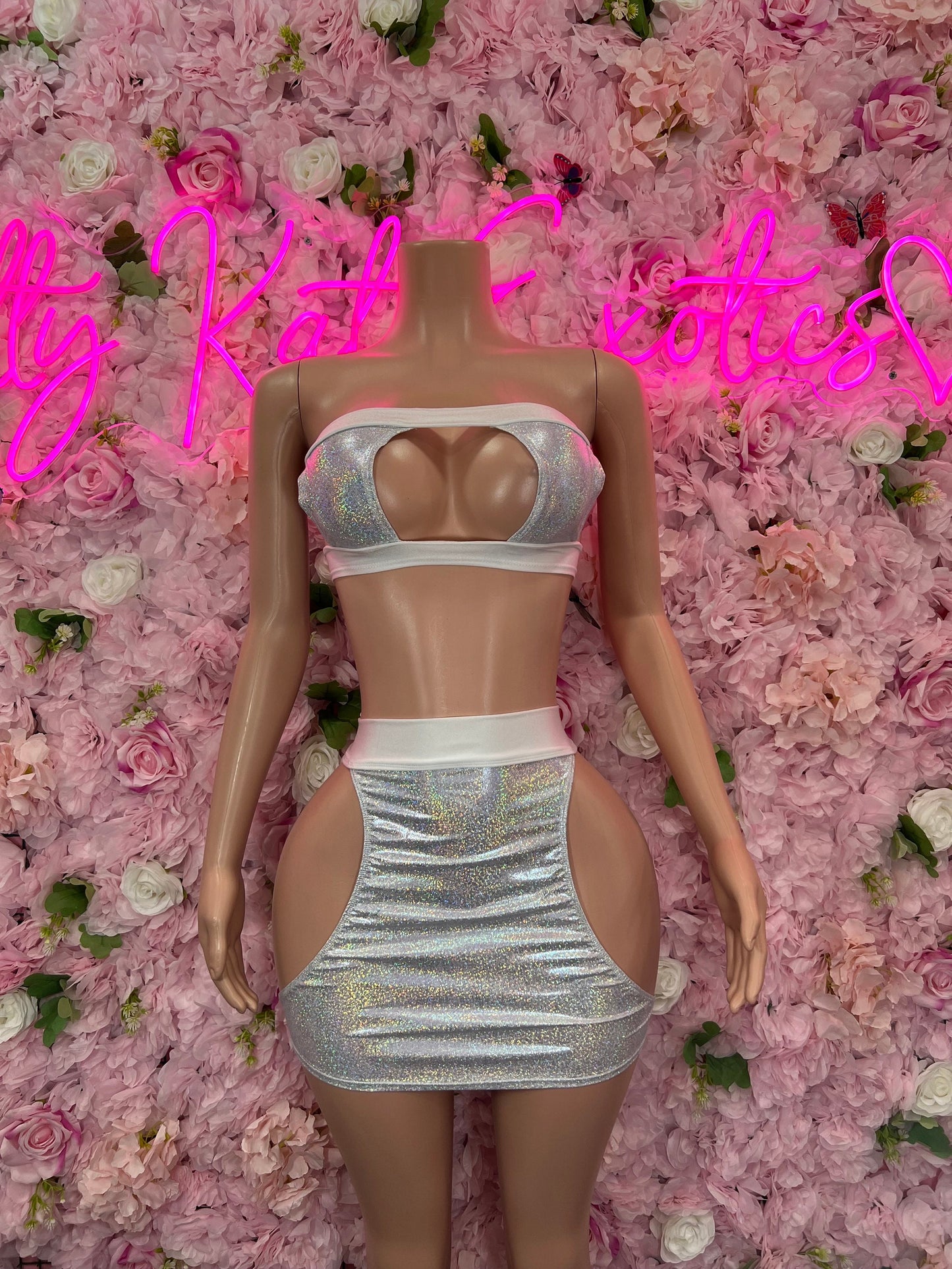 Two Piece Skirt Set Platnium