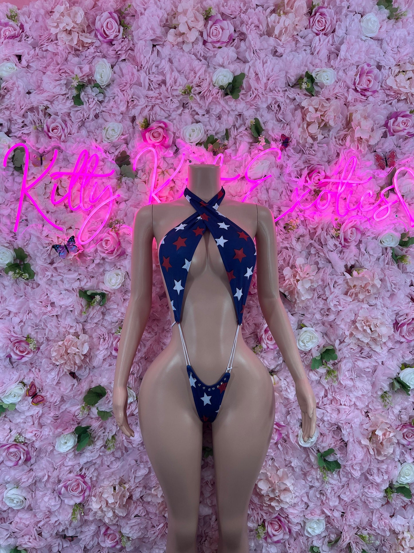 Exotic DancewearSlingshot Bodysuit USA Sexy Outfit for Parties, Clubwear, or Festivals | Trendy and Eye-Catching Fashion Exotic Dancewear