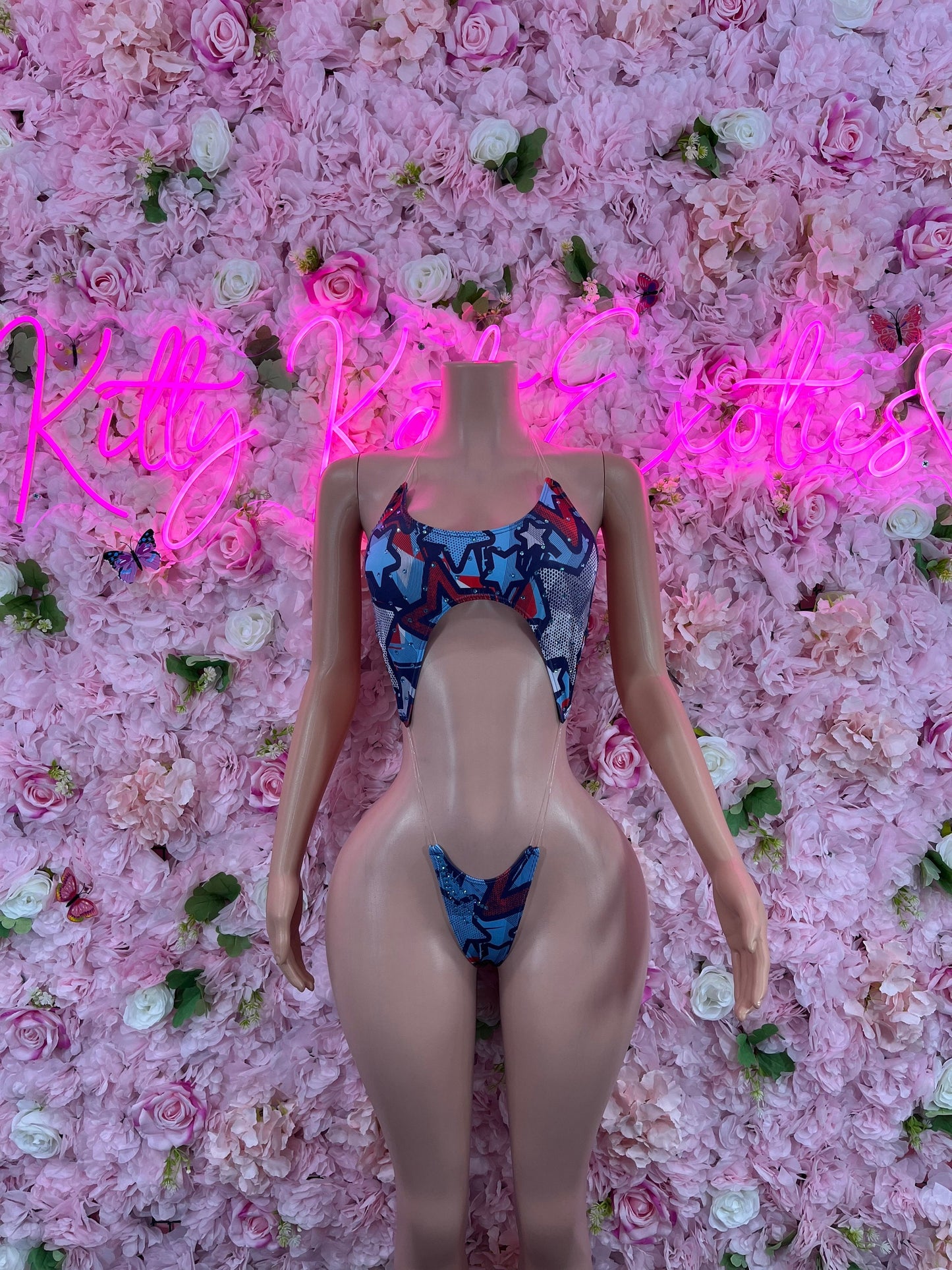 One-Piece Slingshot USA Bikini Patriotic Swimsuit for Beach, Pool Parties, or Summer Fun | Stylish and Comfortable Swimwear