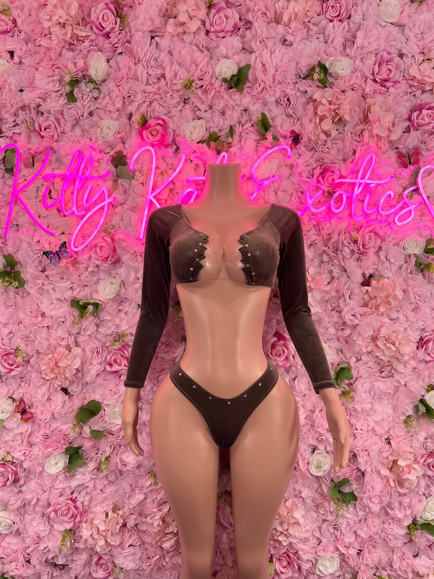 Exotic DancewearOne Piece Brown