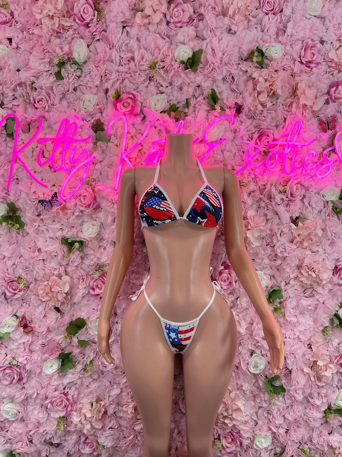 Two-Piece USA Bikini Patriotic Swimsuit for Beach, Pool Parties, or Summer Fun | Stylish and Comfortable Swimwear