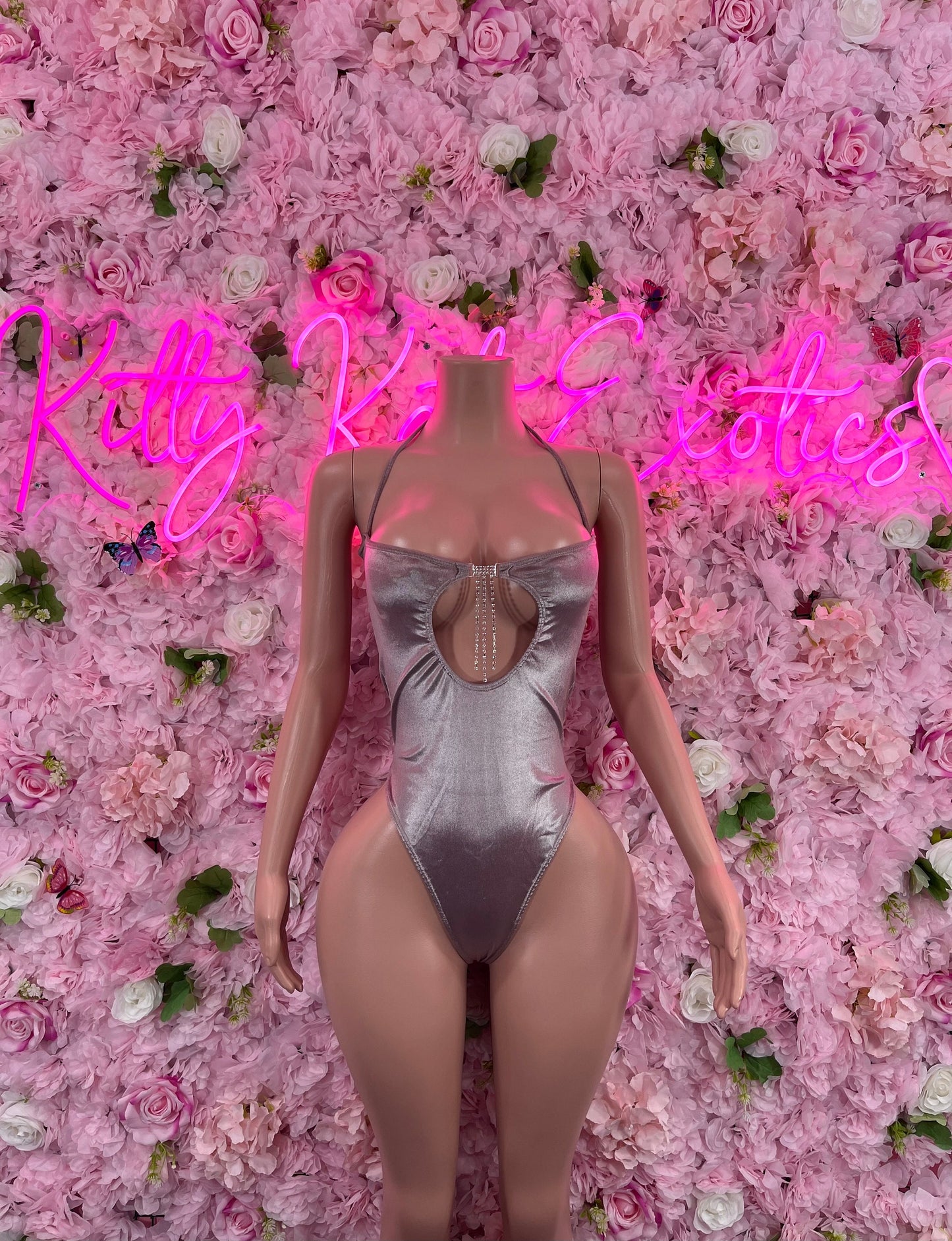 Exotic DancewearOne Piece Silver