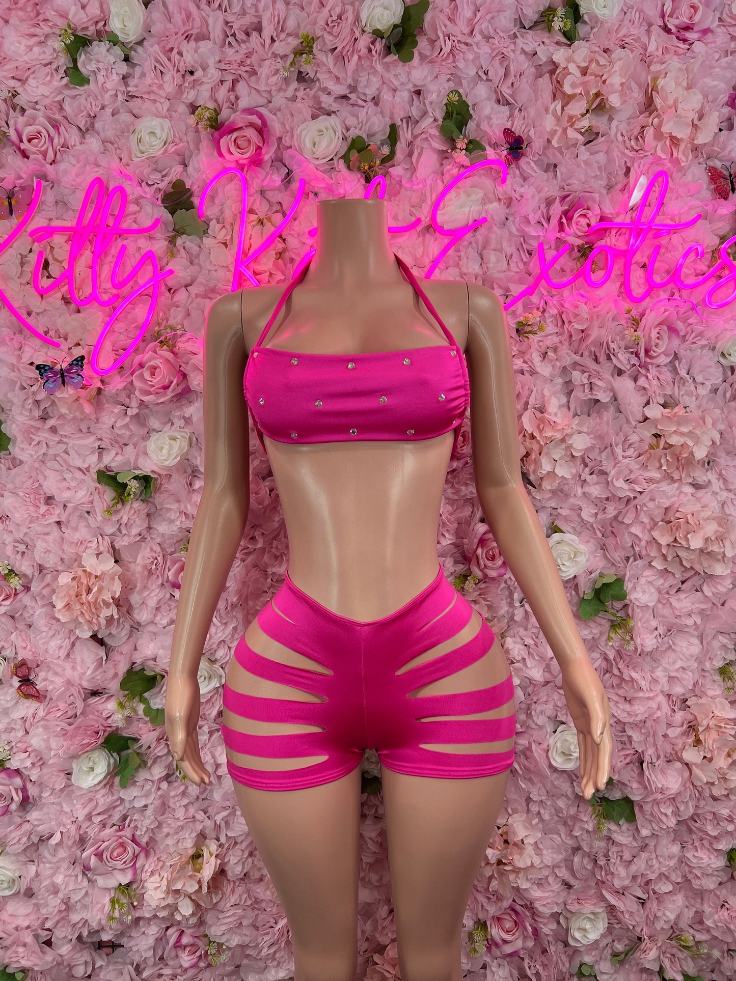 Two Piece Cut Off Pink
