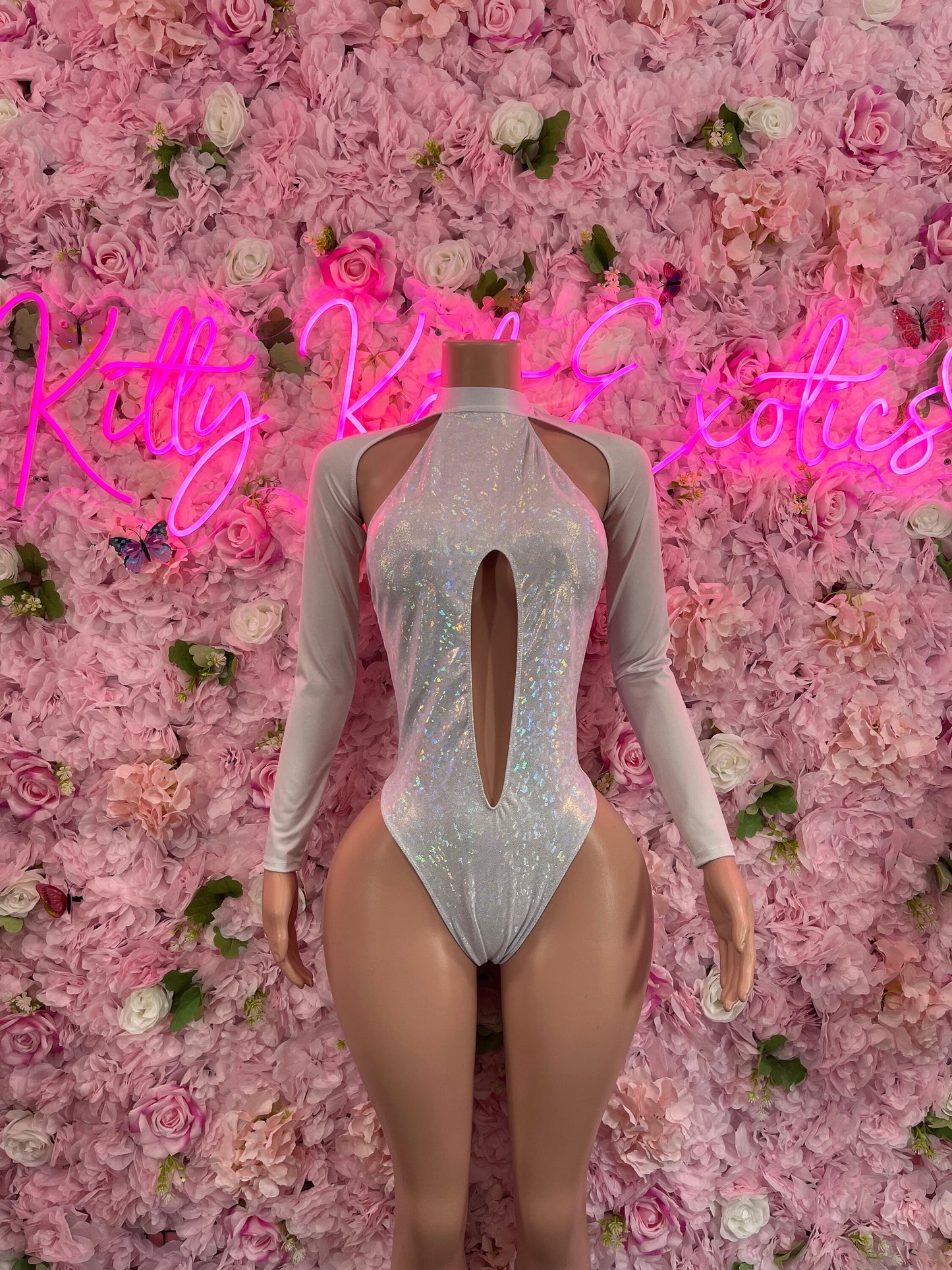 Bottlegirl One Piece Silver Bodysuit Ravewear Festival wearStartender One Piece Silver