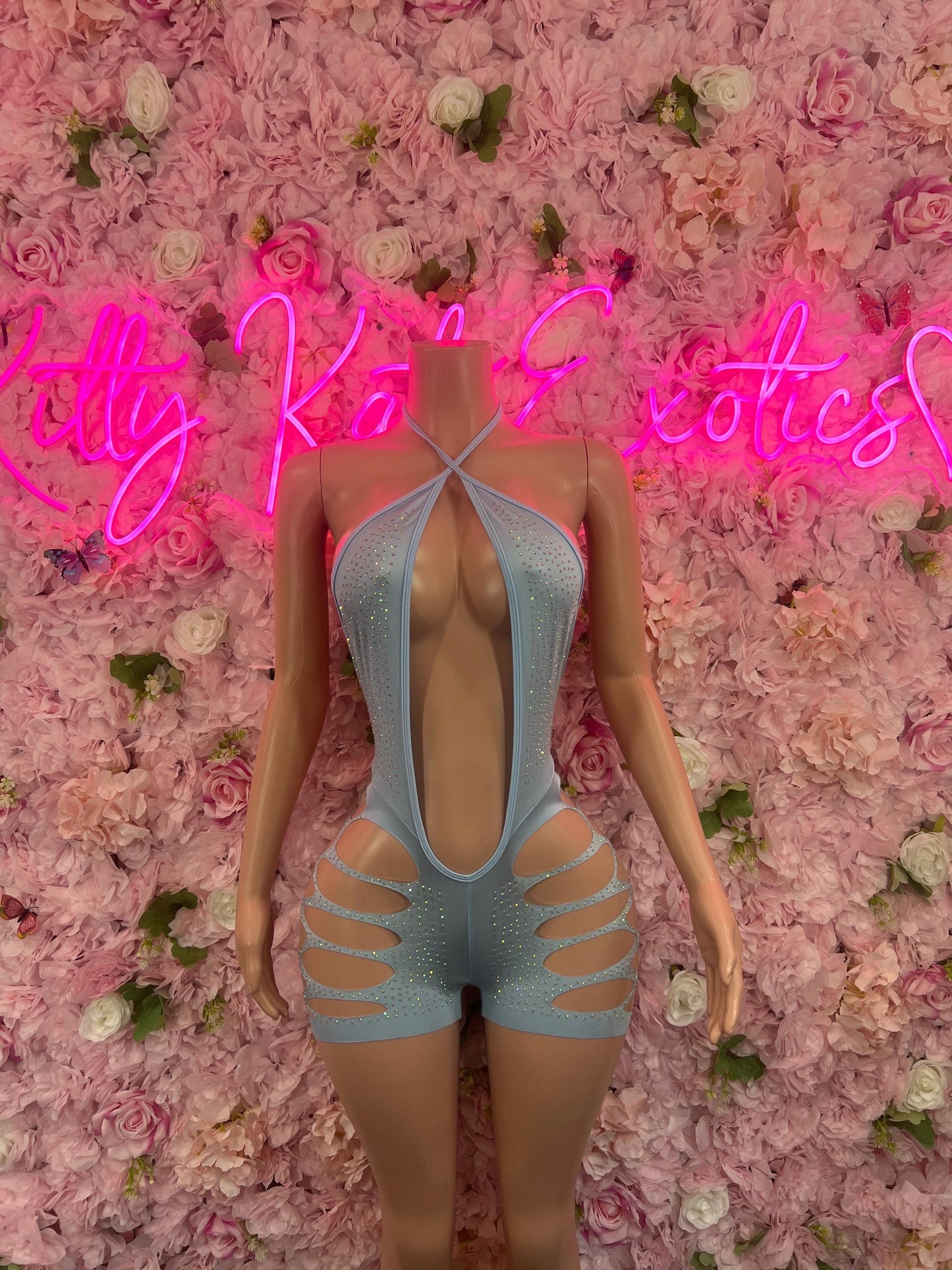 Exotic DancewearExotic DancewearOne Piece Cut Off Blue